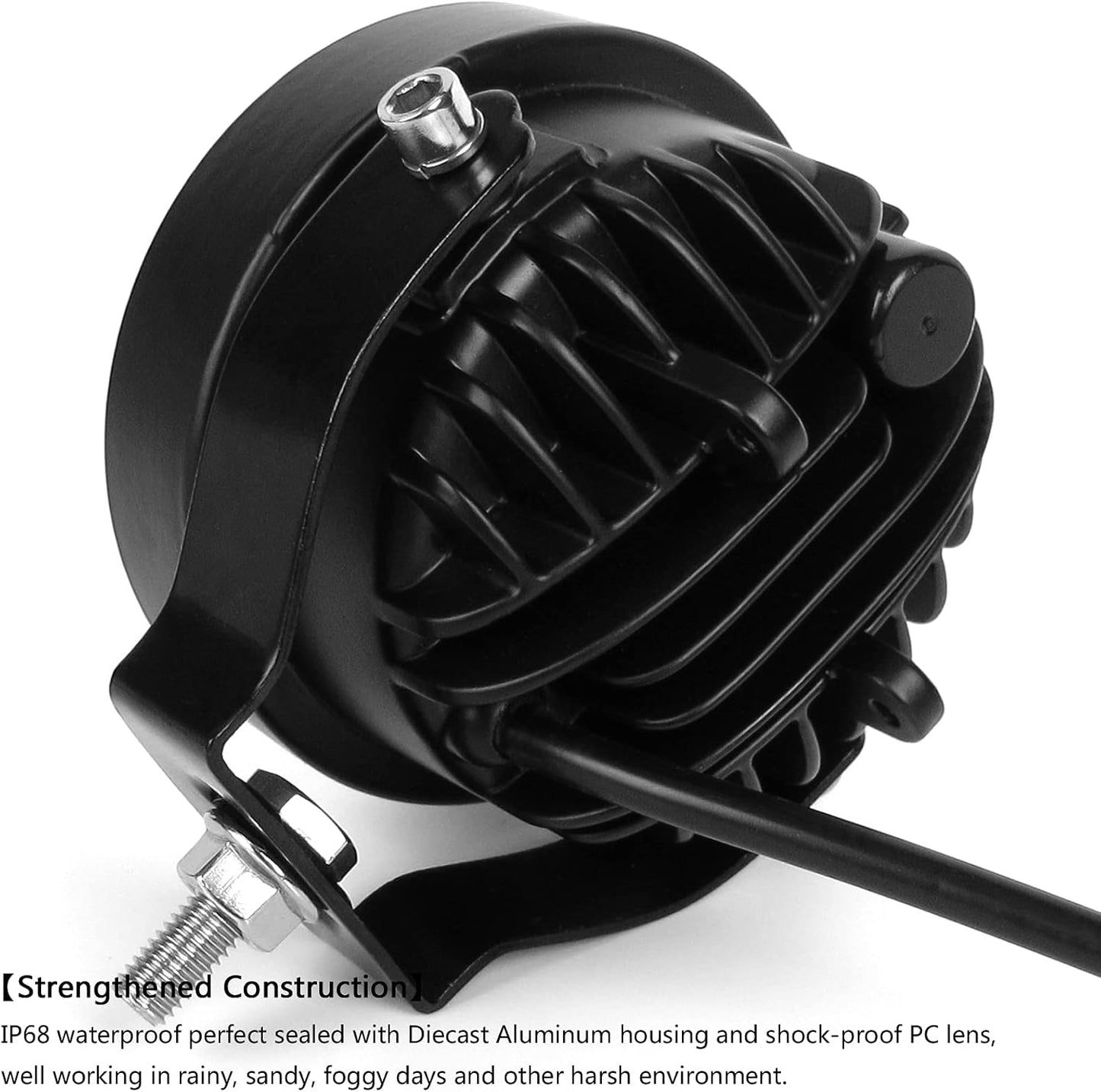 4 Inch Led Pod Light IP68 White LED Work Light Bar Car 12V 24V Led Flood Beam For Trailer Motorcycle Truck 4x4 Off Road Pick-up Deck Dock Marine Auxiliary Fog Driving Lights 2PCS