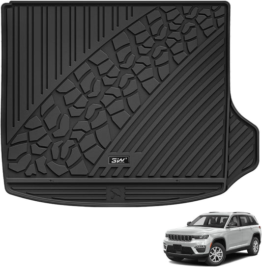 3W Cargo Liner Fit for 2022-2025 Jeep Grand Cherokee (Non L) TPE All Weather Custom Fit Trunk Mat, Black