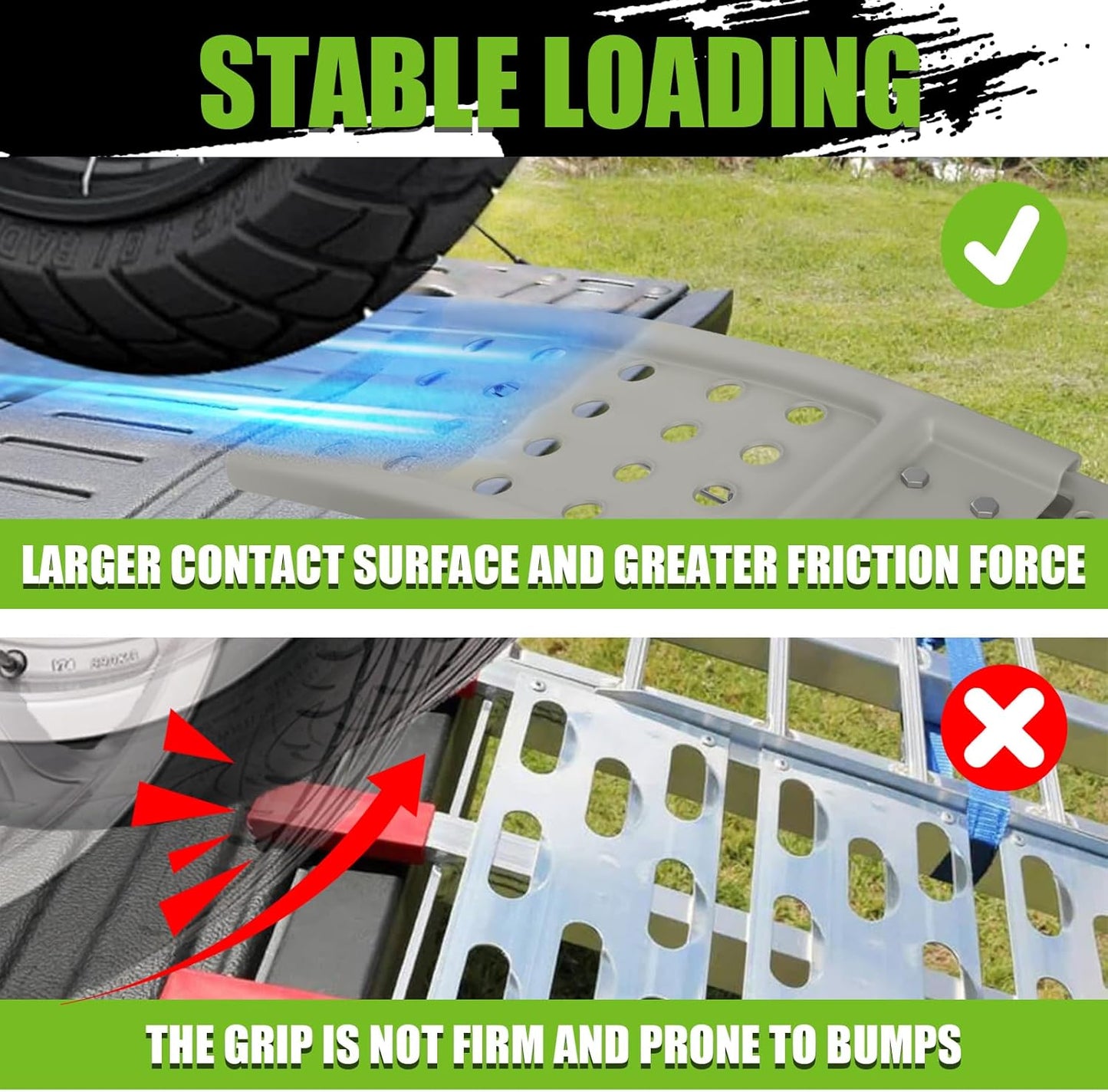 77.2" L x 9.8" W Truck Ramps,1212 Lbs Loading Ramps for Pickup Trucks,Steel Folding Ramps for Lawn Mower,Motorcycle Ramp,ATV/UTV,Snow Blower,Dirt Bikes,Carts,Trailers(1 pc)