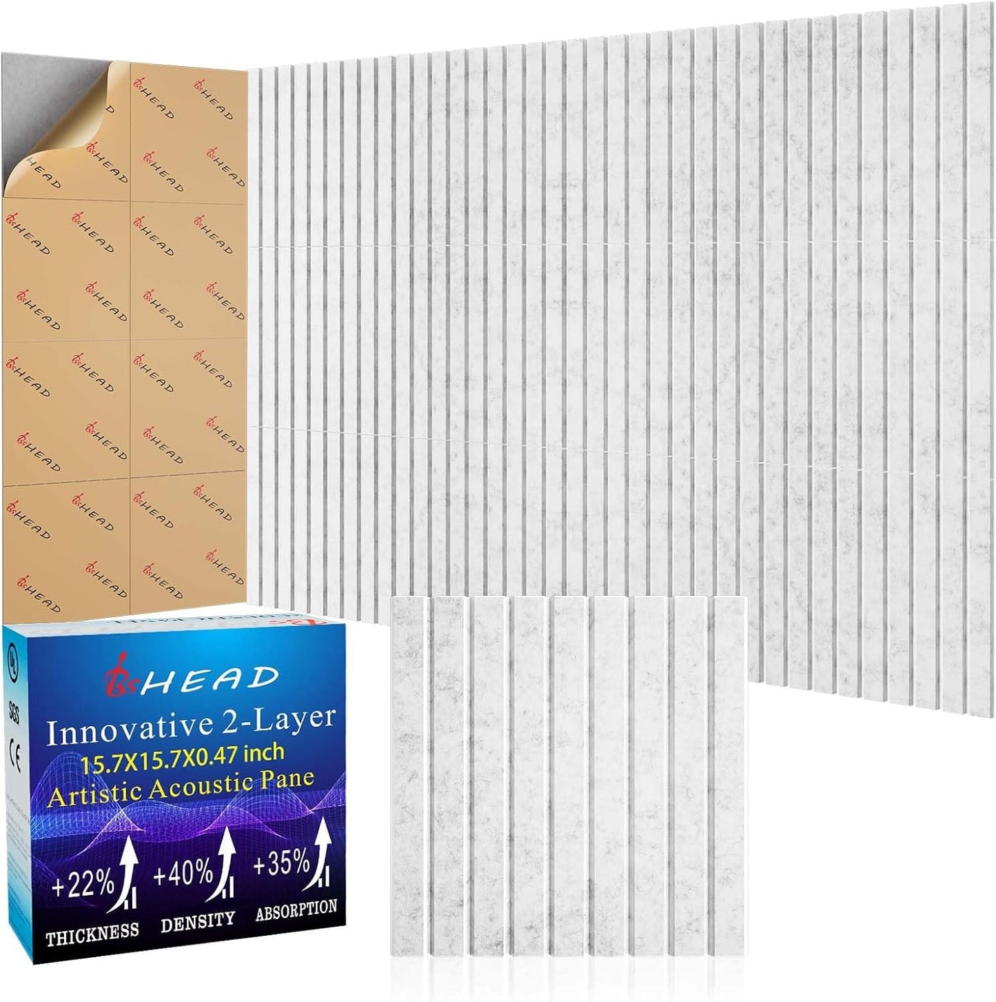 8 Pack Large Soundproof Wall Panels, 15.7 x 15.7 x 0.47 in Sound Proof Foam Panels for Walls, 1.2lb/ft³ High Density, Thicker 0.47in, Acoustic Panels, Sound Dampening Panels Gray