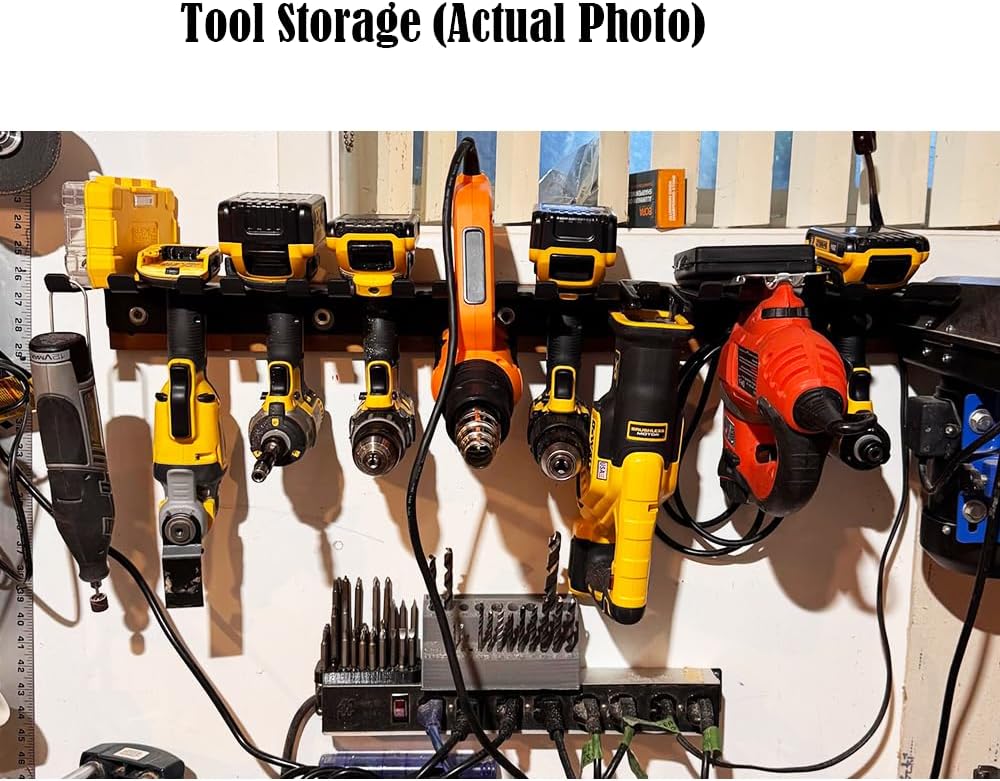 22‘’/25‘’/31‘’Black Wall-Mounted Tool Storage Rack, Suitable for Outdoor Garden, Space-Saving, Strong Storage Capacity.Barbell Wall Rack.Weight Capacity: 300 LB.-350LB