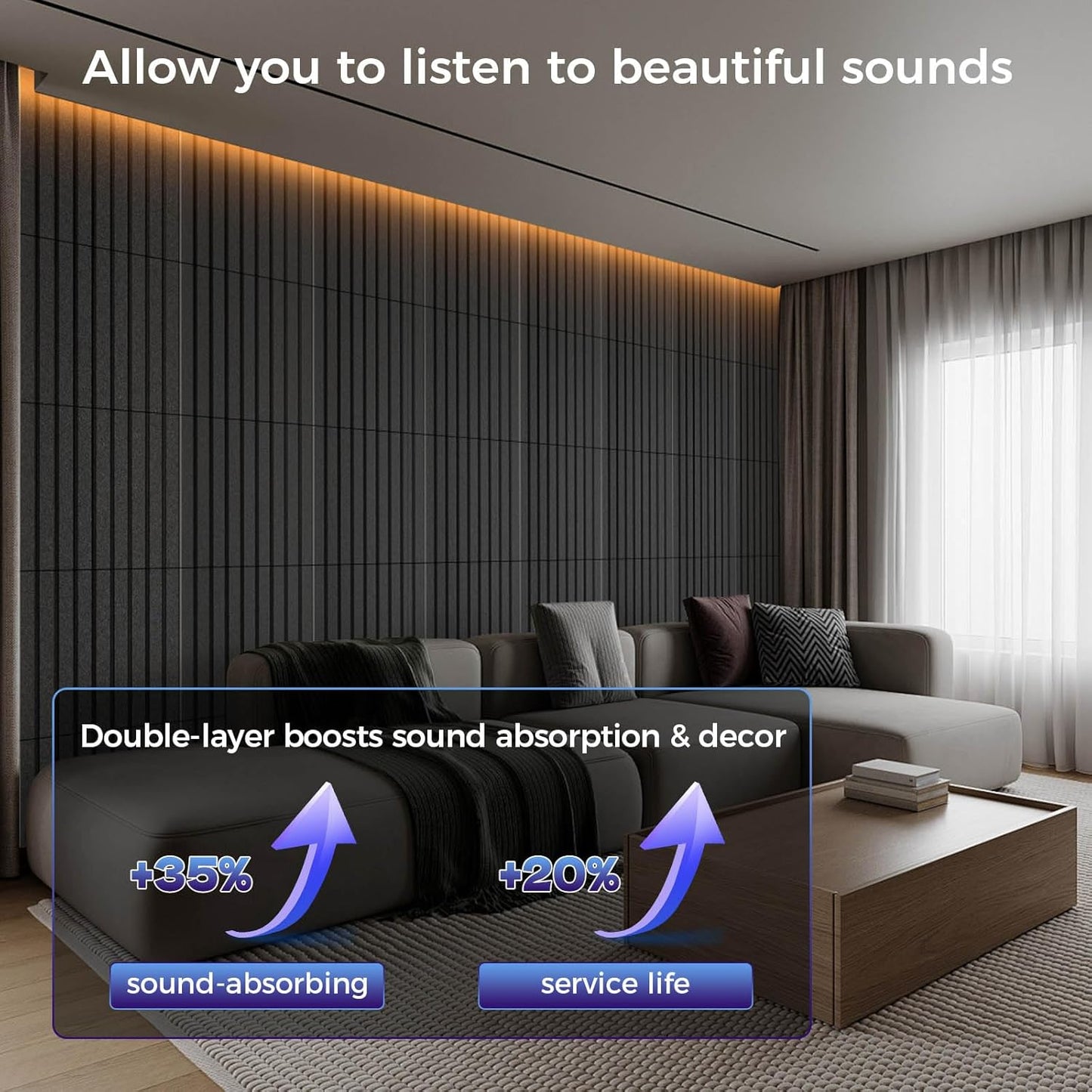 8 Pack Large Soundproof Wall Panels, 15.7 x 15.7 x 0.47 in Sound Proof Foam Panels for Walls, 1.2lb/ft³ High Density, Thicker 0.47in, Acoustic Panels, Sound Dampening Panels Black