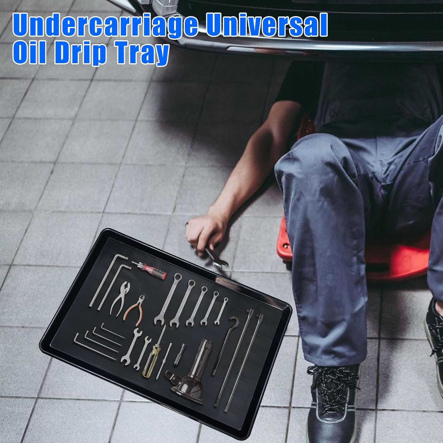 3 Pack Extra Large Oil Drip Pan, 35.4 x 24 x 1.6 in Oil Change Drain Pan, Plastic Oil Drip Tray for Under Car, Oil Catch Pan Tray for Garage, Fridges, Washing Machines, Cat Litter Box Bottom