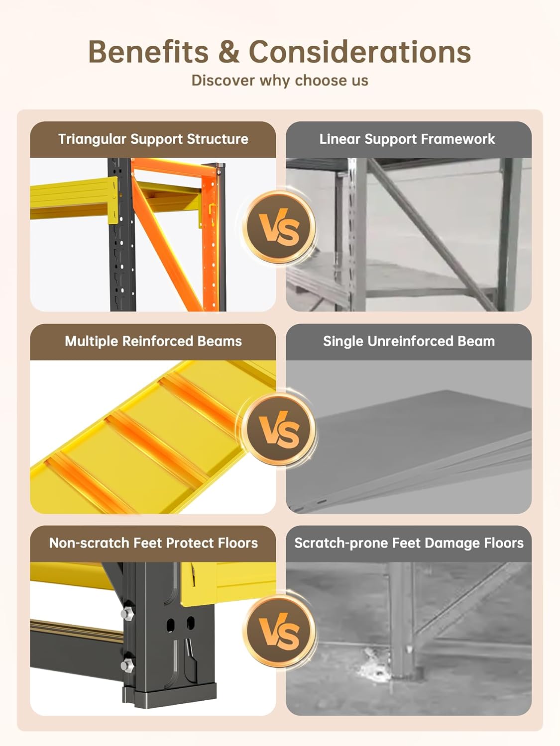 4-Tier Storage Shelves,79" H Heavy-Duty Garage Shelving Unit,Adjustable Industrial Metal Shelf System,3,200lbs Capacity,Tool Organizer for Garage,Workshop,32" W*20" D*79" H,Black&Yellow