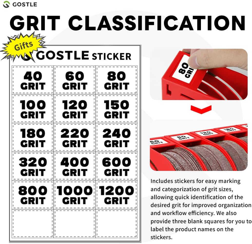 5 Inch Professional Sanding Discs Storage Bins - 10 Bins Set for Efficient Organization, Offset Snap-On Connection, Grit Classification, Space-Saving Design and Versatile Application, Red