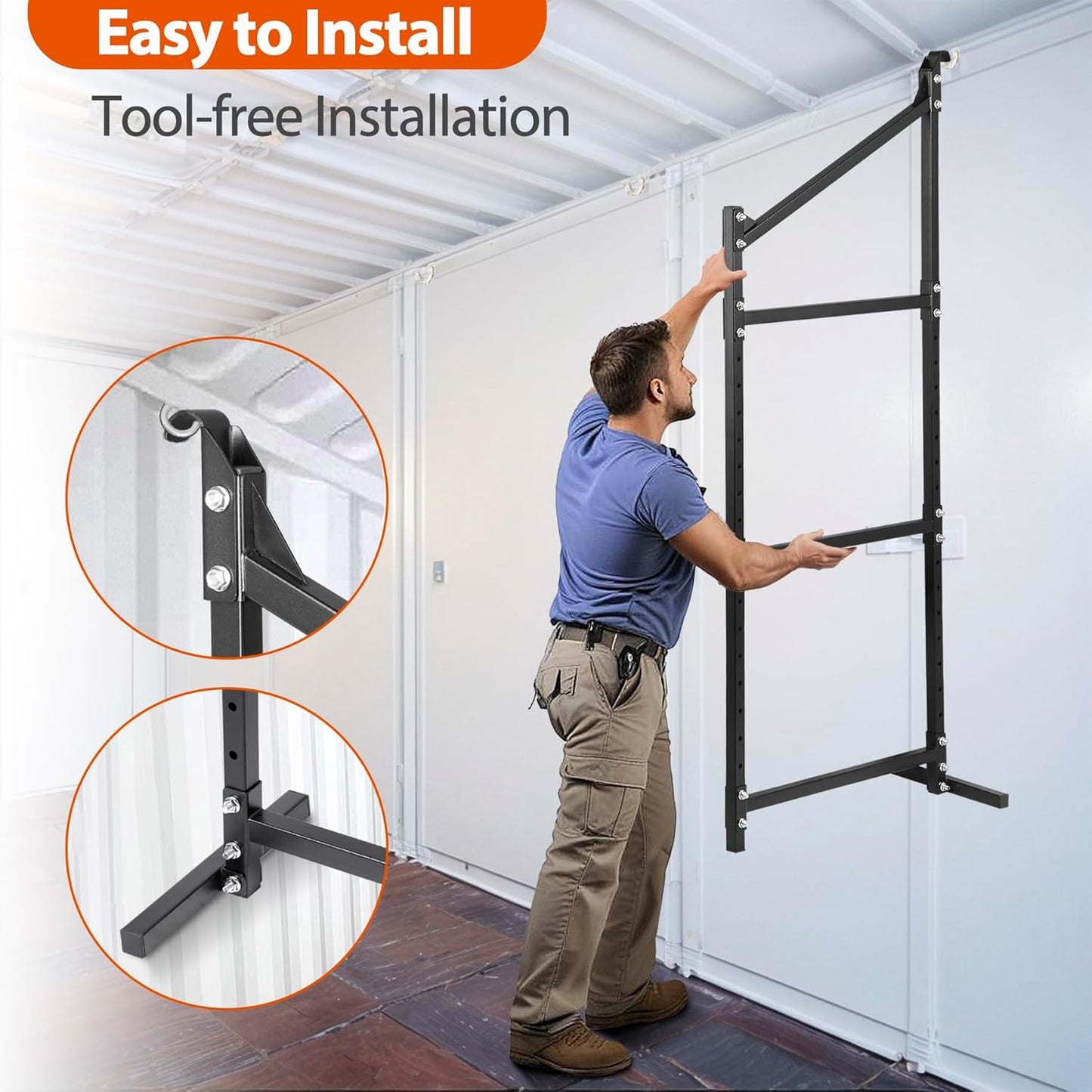 2 Pack Hanging Heavy duty Adjustable Shelf 56.5x22 Cargo Container Shelving units