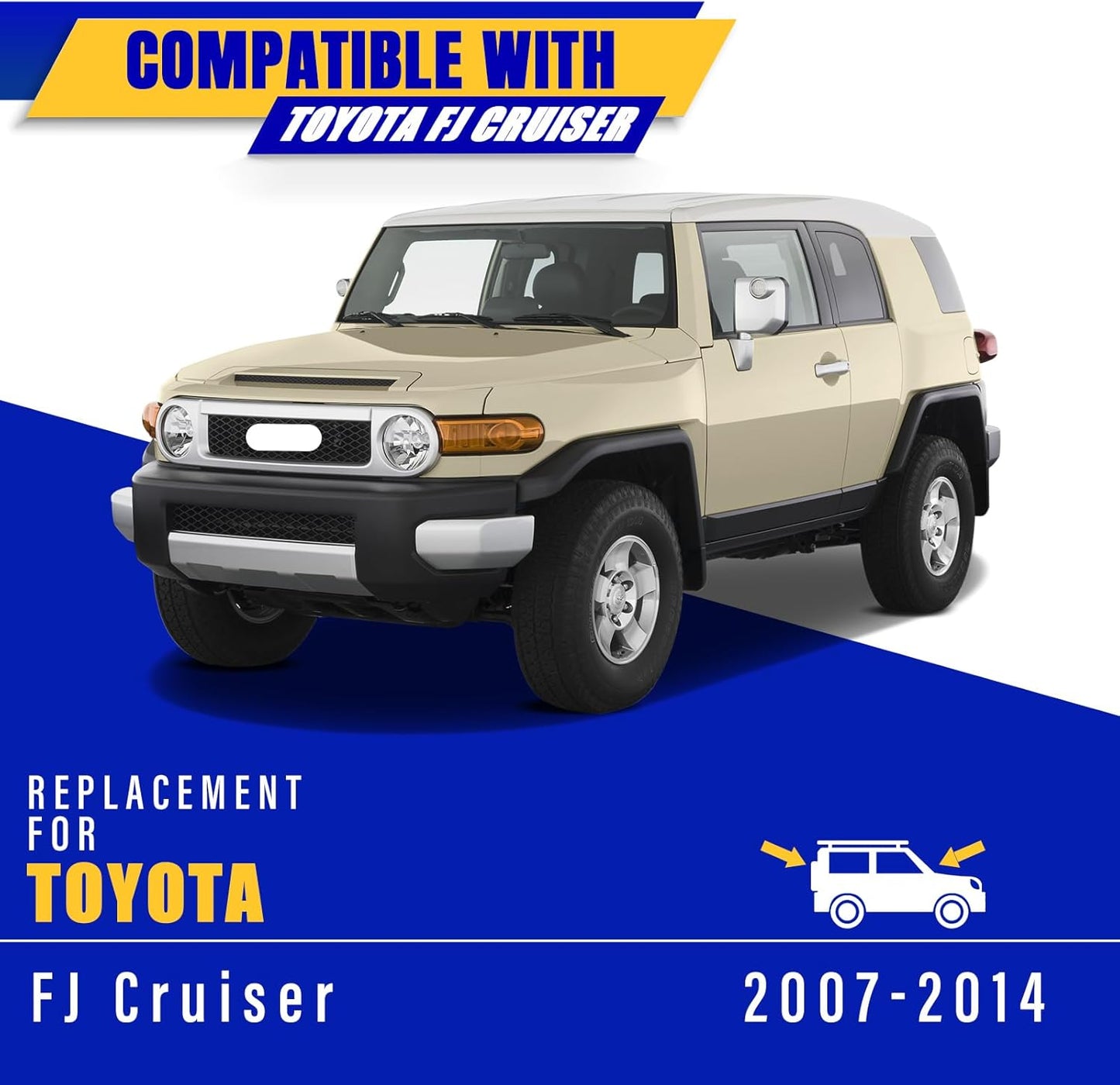 4 wipers Replacement for 2007-2014 Toyota FJ Cruiser, Windshield Wiper Blades Original Equipment Replacement - 16"/14"/14"/10" (Set of 4) U/J HOOK