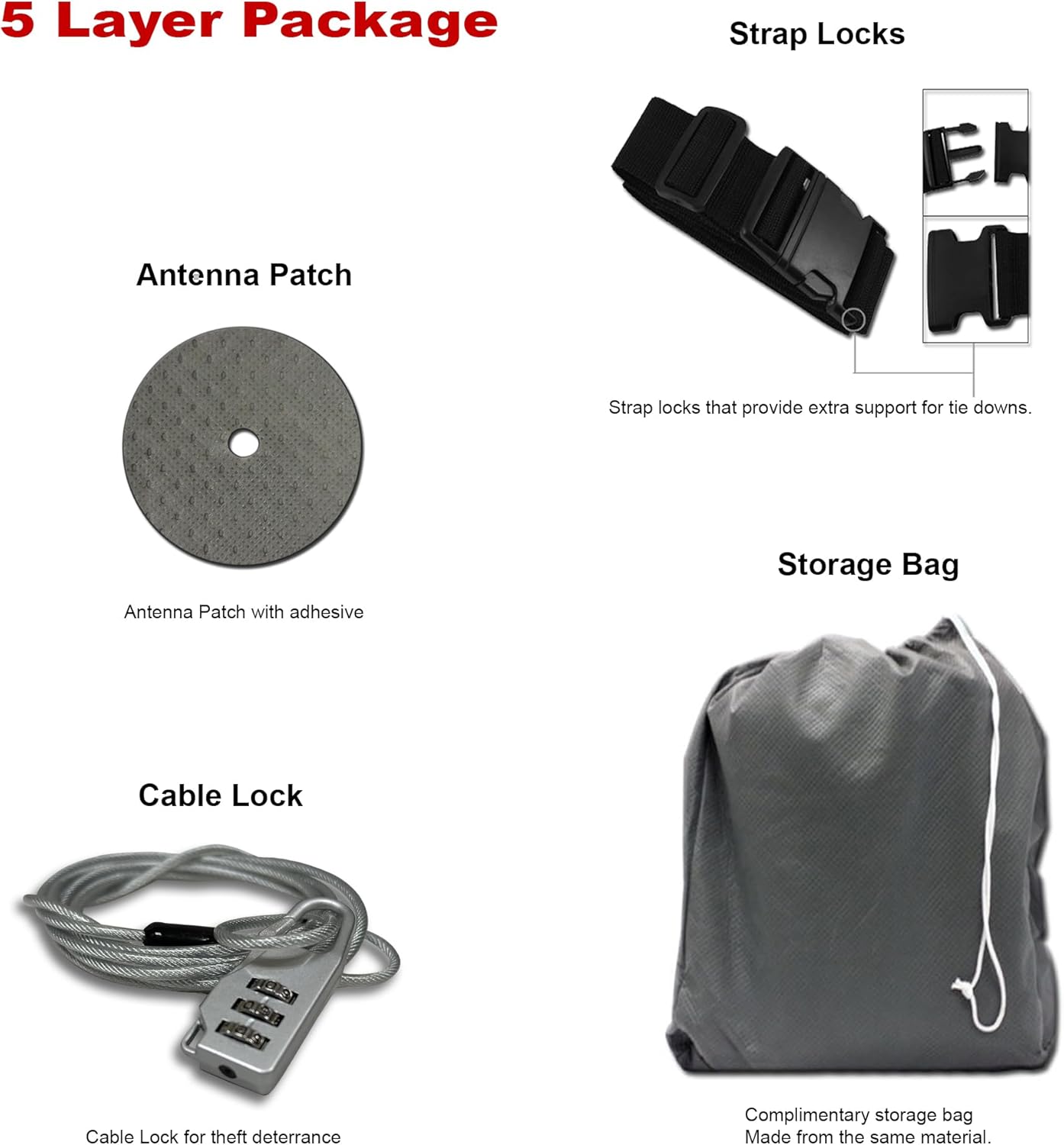 5-Layer Full Truck Cover – Semi Custom Fit for Chevrolet Silverado 1500 1999-2017 Crew Cab 6.6ft Bed | All-Weather Protection: Waterproof, Dustproof, Windproof, UV-Resistant