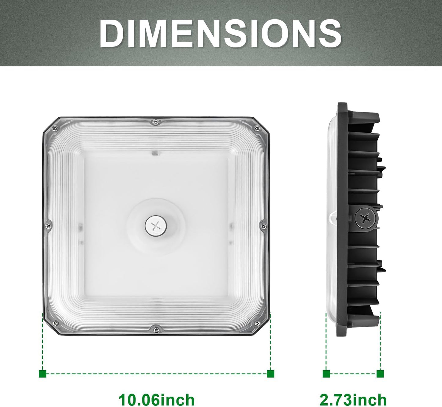 80W/60W/40W Power Selectable LED Canopy Garage Light with 3CCT (3500K/4000K/5000K), LED Parking Garage Lights 90-277V IP65 Commercial Residential Lights DLC (40W/ 60W/80W Power Selectable -1 Pack)