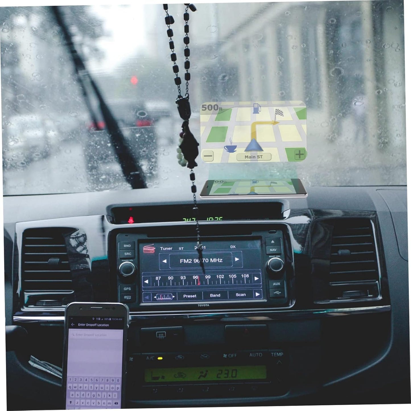 2pcs Hud Reflective Film Car Hud Display Head- up Display Windscreen Film Car Window Film Head up Display Reflective Film Reflective Sheet Reflective Windshield Film The Pet