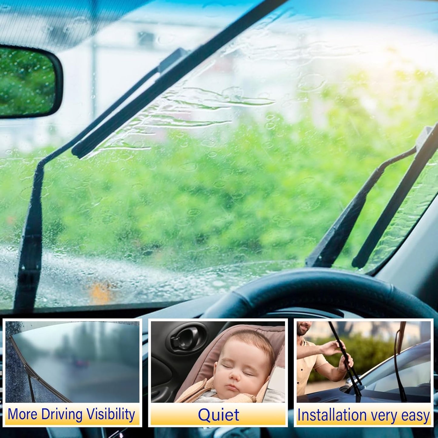 3 wipers Replacement for 2018-2021 2022 Volkswagen Vw Tiguan, Windshield Wiper Blades Original Equipment Replacement - 25"/22"/15" (Set of 3) Top Lock