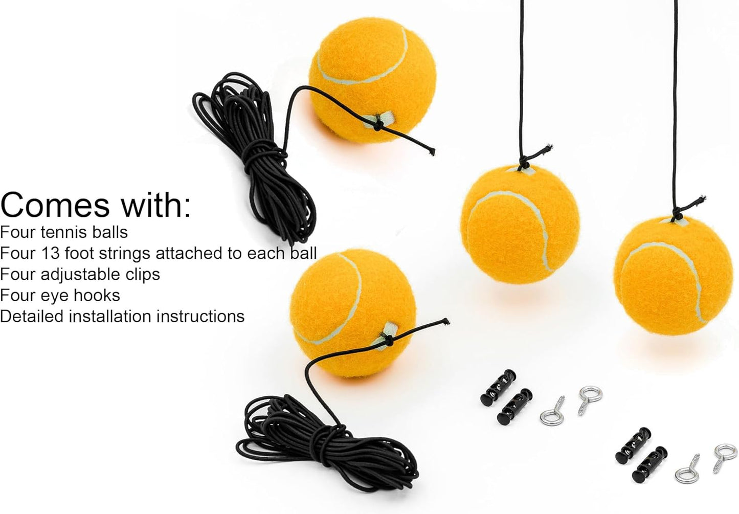 4-Pack Garage Parking Aid Tennis Ball on a String for Garage Parking Precision Parking Guide Garage Car Stop Indicator