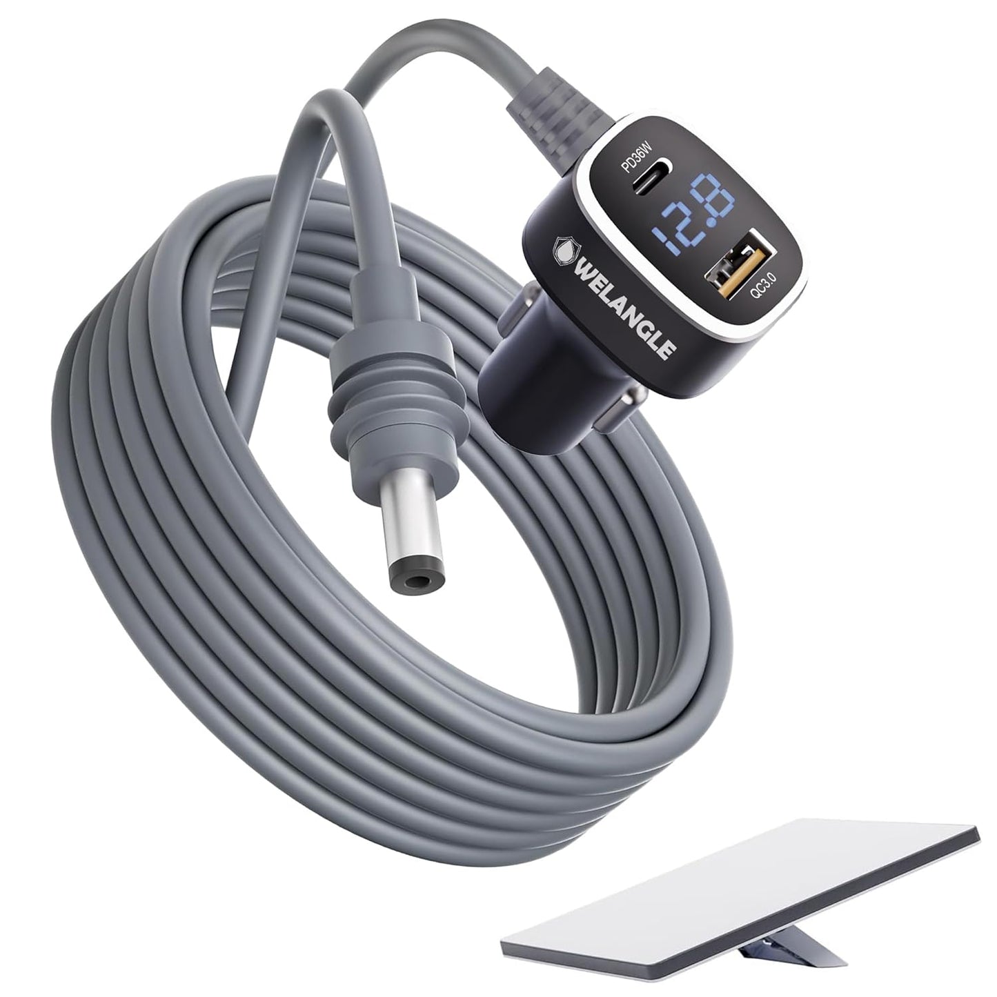 3 in 1 Car Power Cable for Starlink Mini Cigarette Lighter Adapter, Car Charger for Mini Starlink DC Power Cable with Digital Display, Durable & High Speed Charging USB A/USB C Port (3M/10FT)