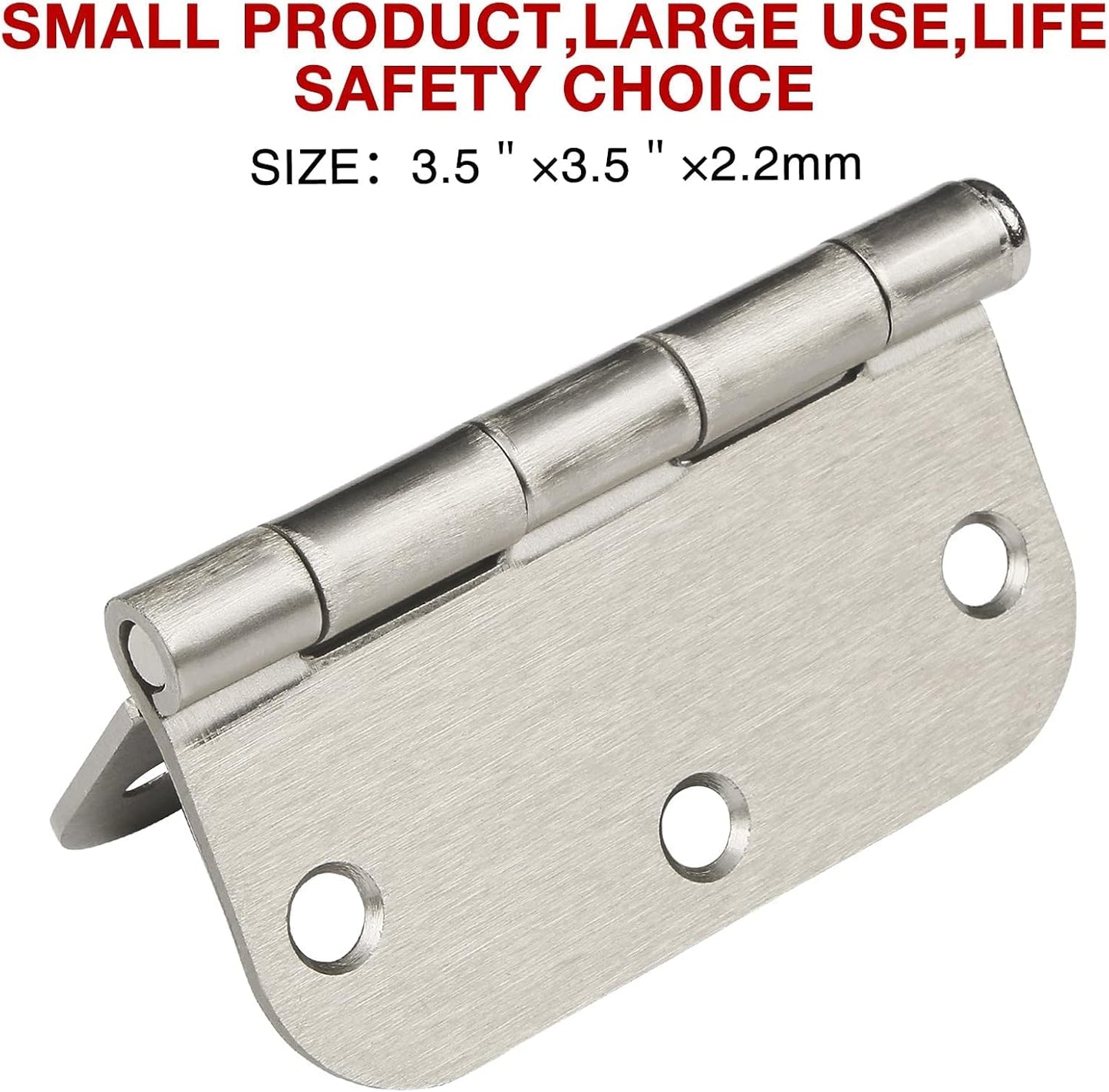 42 Pack Rounded Door Hinges Brushed Nickel 3.5 Inch Interior 5/8" 3-1/2" Flat Iron Hinge Hardware House Bifold Table Farmhouse Bedroom Office Living Room Decor 3 ½" Heavy Metal Accessories for Doors