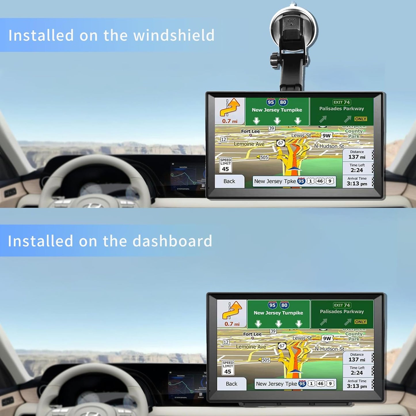 7-Inch GPS Navigator for Car Truck RV, 2025 Offline Maps with Lifetime Free Updates, Touchscreen Sat Nav, Voice Guidance, Speed & Traffic Alerts, Custom Truck Routing