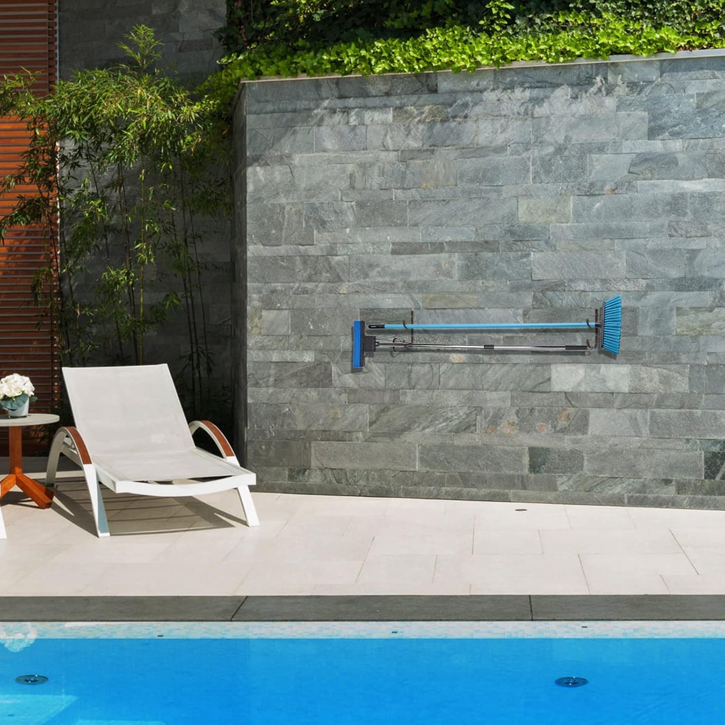 6 Pieces Pool Pole Hook Hanger Swimming Metal Brackets Pool Hook with 12 Pieces Screws for Telescopic Poles, Skimmers, Leaf Rakes, Net, Brush, Vacuum Hose, Garden and Pool Accessories (Coffee Color)