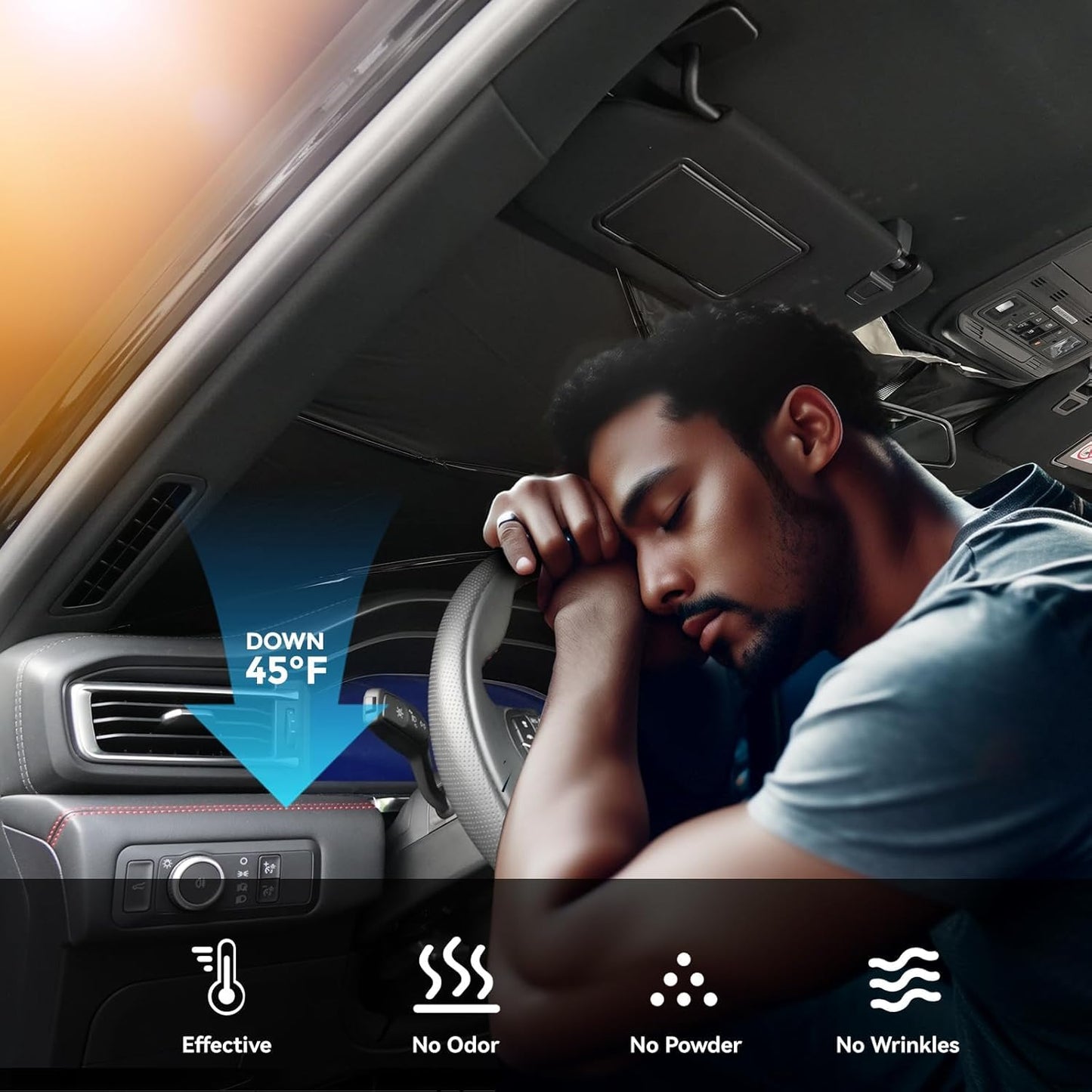 2020-2025 Upgraded for Ford Explorer Sunshade, Portable Foldable Sunshade Accessories, [Nano Ice Crystals Coating] UV Protection, Keeps Interior Cool (for Ford Explorer 2020-2025)