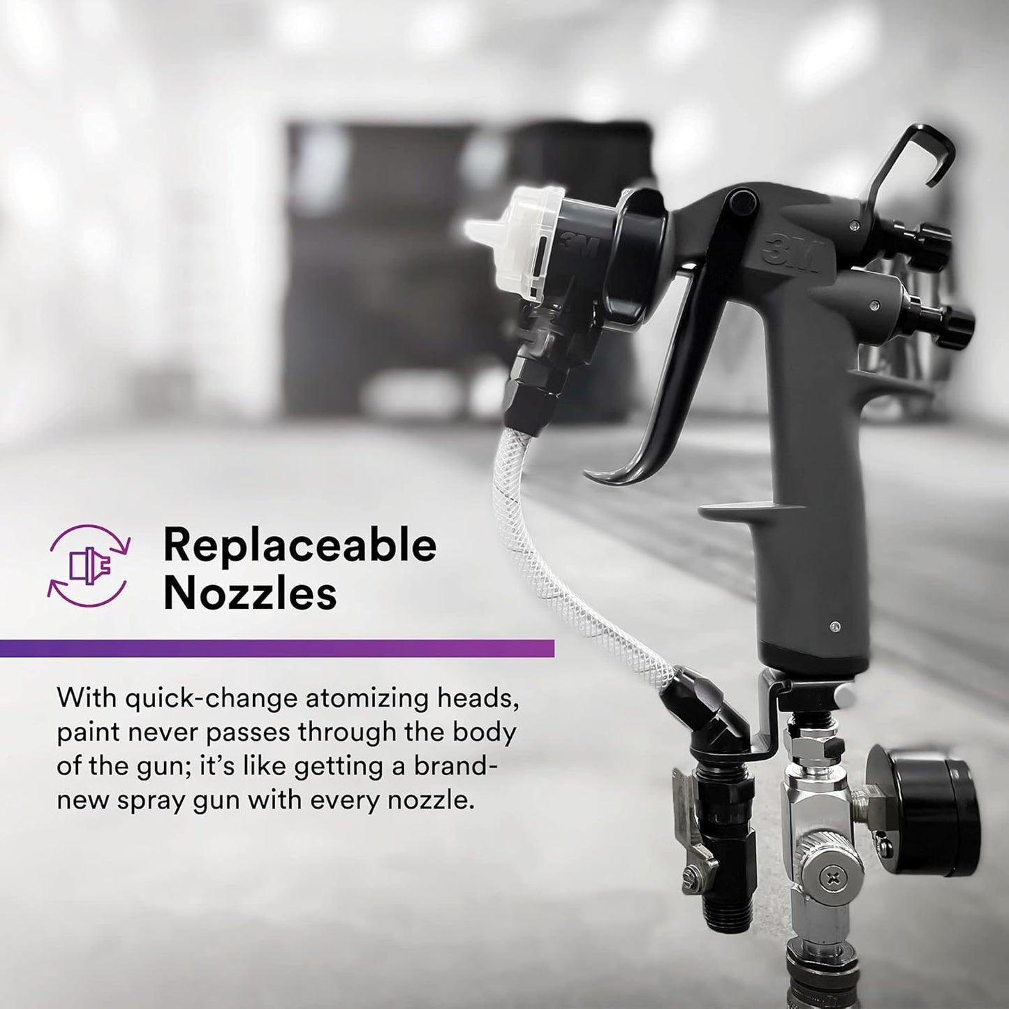 3M Performance Pressure HVLP Atomizing Head Refill Kit, 26818, Size 1.8, Clear, for use Performance Industrial Spray Gun, 10 Pack