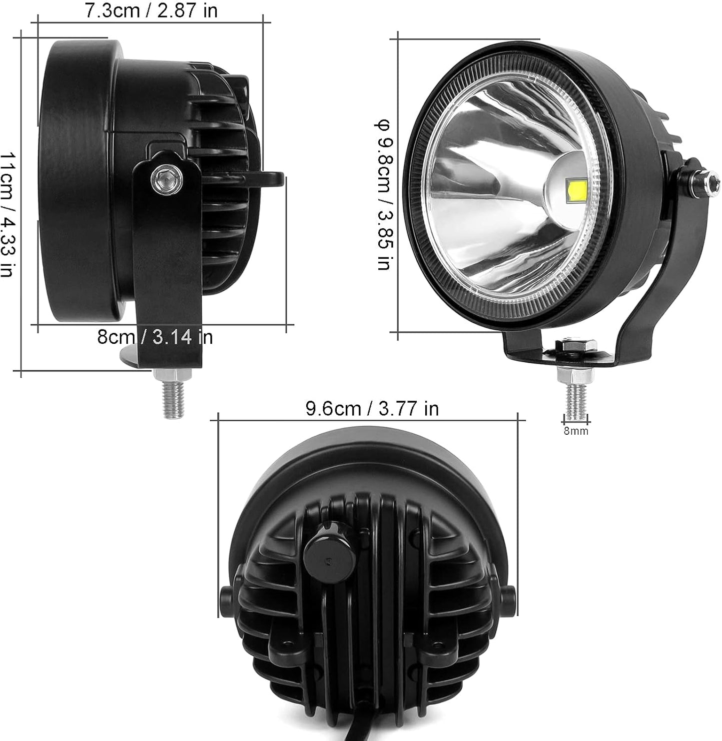 4 Inch Round Led Pod Lights, 60W Led Off Road Driving Fog Lights, Spot Auxiliary Bumper Light Bar Fit For 12V 24V Car Trucks Pickup ATV Boat Motorcycle (Pack of 2)