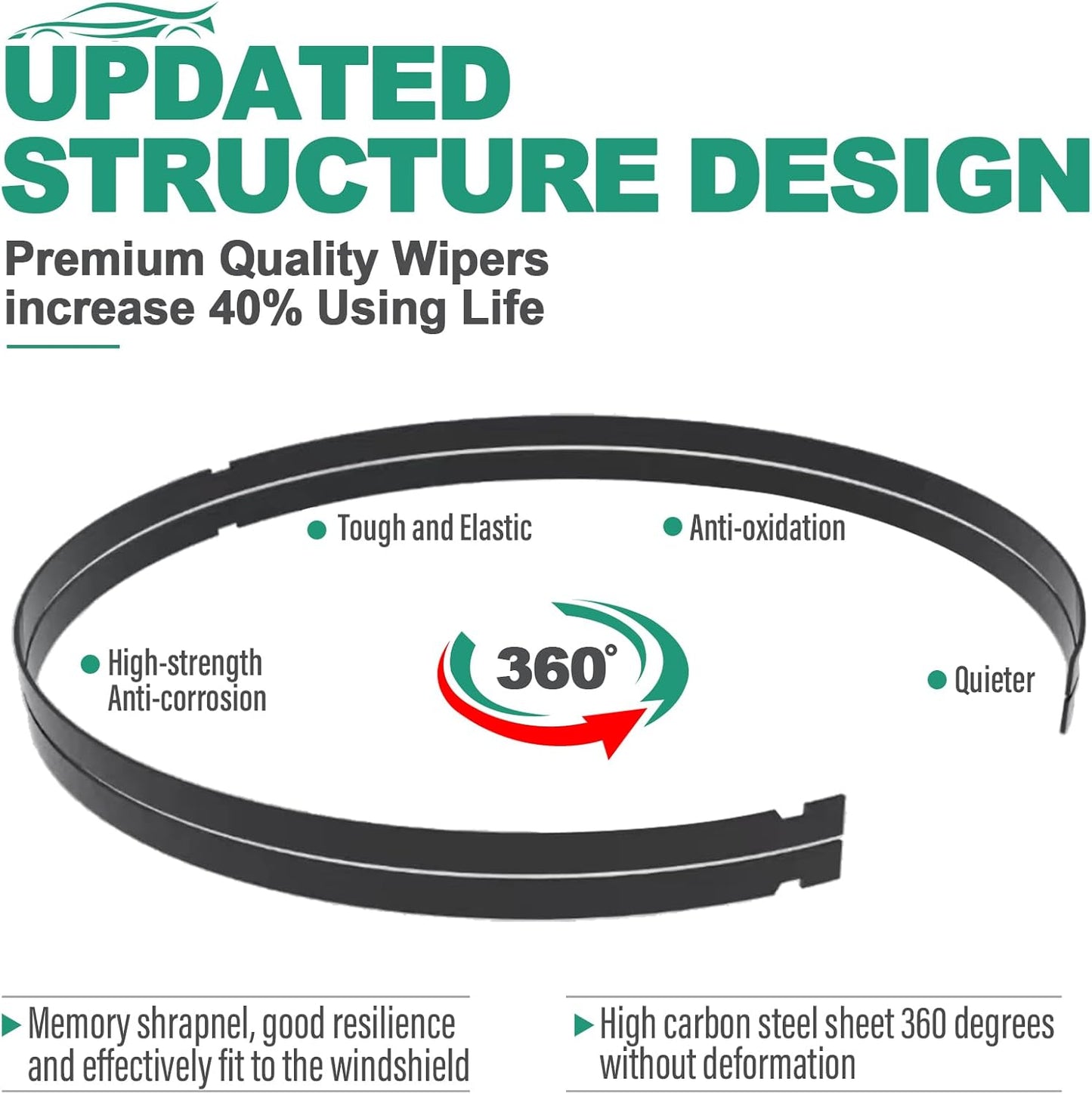 26" 16" 12" Windshield Wiper Blades Replacement for Subaru Crosstrek 2018 2019 2020 2021 2022 2023 Premium All Weather Front Rear Wipers Set - OEM Quality (Pack of 3)