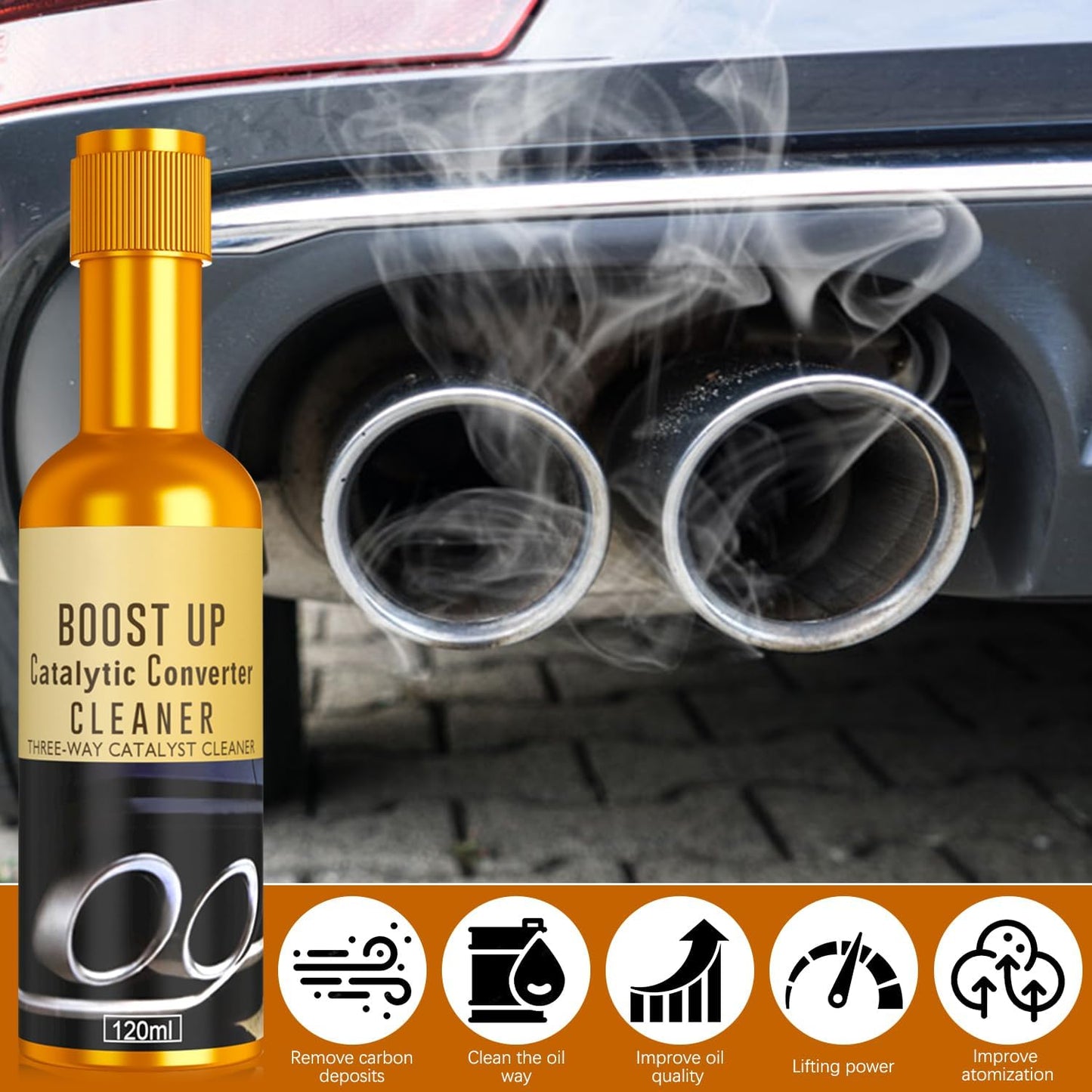 3Pcs Catalytic Converter Cleaner,Catalytic Converter Cleaner Kit,Auto Parts Engine,Exhaust System Pipe Carbon Removal Cleaner Treatment Additive Oil,Fuel System Treatment Oil Additive