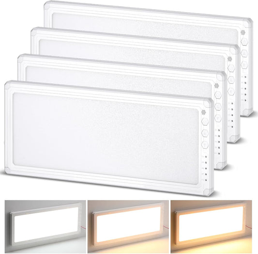 4 Pack RV Ceiling Lights Interior 16.7"x 6.6" 156 LEDs 1200 Lm RV LED Lights Interior 12v with 5 Levels of Dimming and 3 Color Temperature for Trailer Boat Car Camper