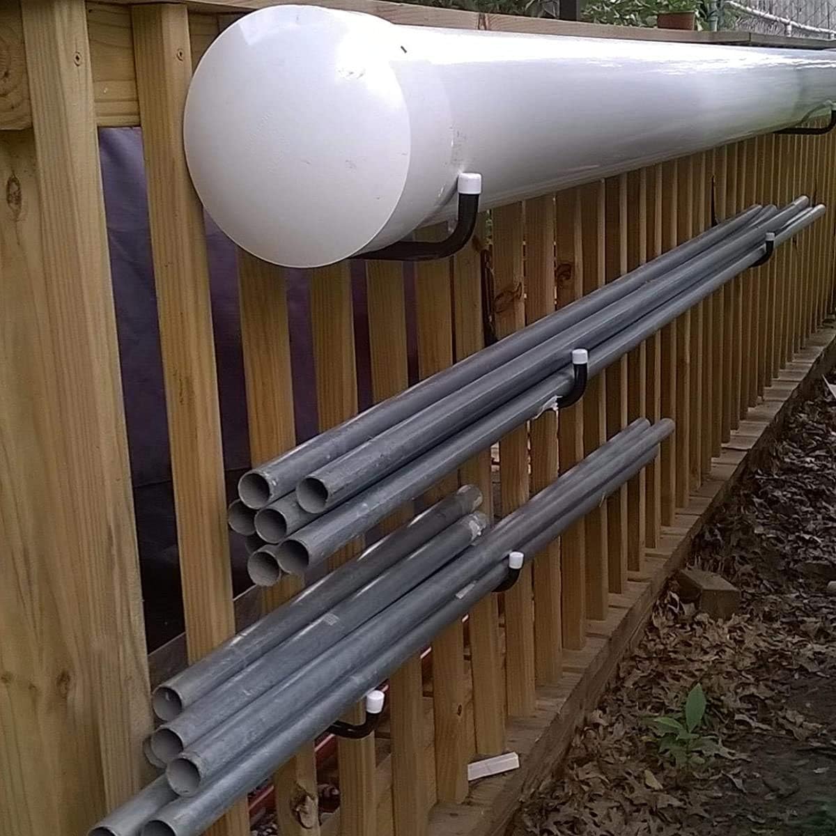 8 Pack Wall Mount Storage Hooks, 9.6IN Garage Utility Hanger for Ladder, Hold Chairs, Garden Tool, Hose, Bike Black +Red 9.6Inch x 8.8Inch