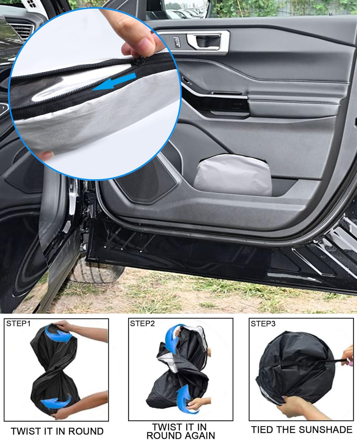 2025 Upgrade Front Windshield Sunshade fit for Ford Explorer 2020-2025 UV Ray Reflector Foldable Car Shade Automotive Windshield Sunshades Ford Explorer Windshield Sun Shade |Keeps Your Vehicle Cool|