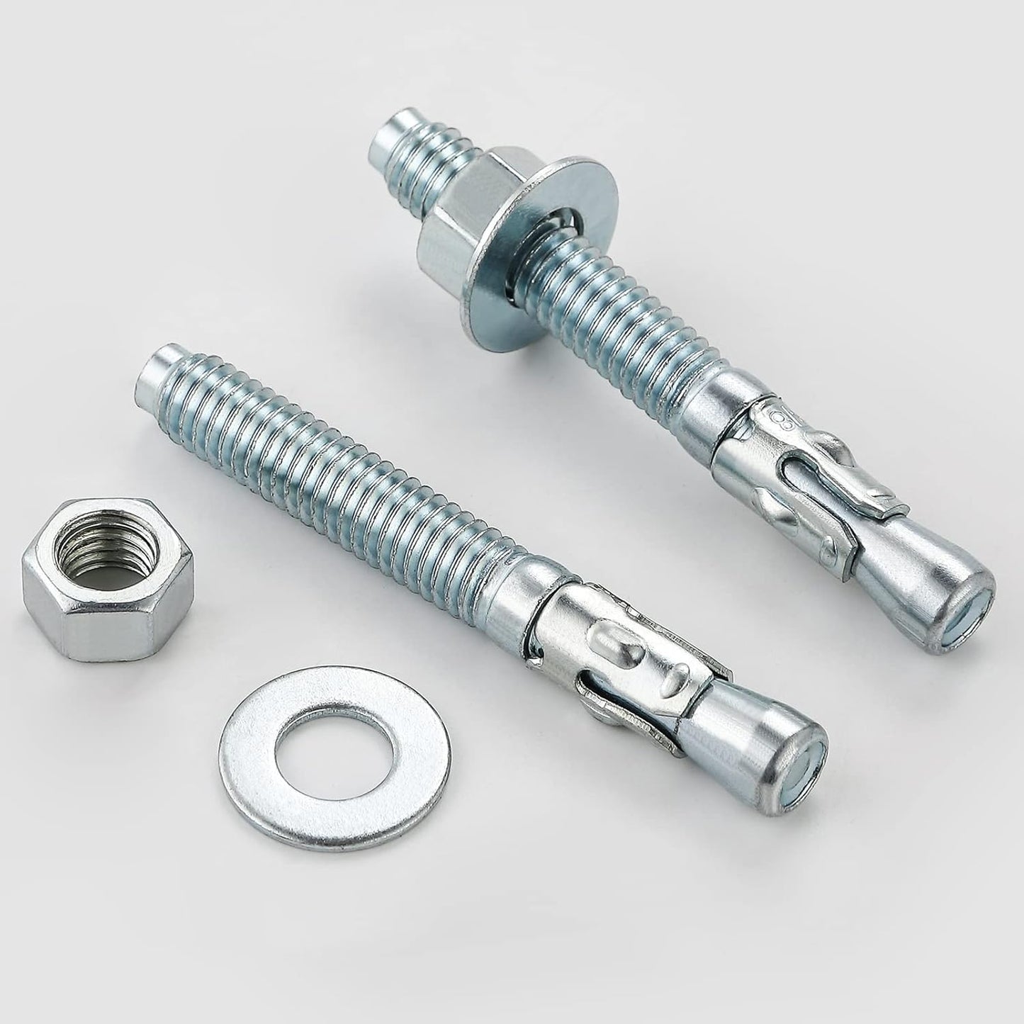 3/8x3 50Pcs Inch Standard Fasteners for Heavy-Duty Zinc Wedge Anchors for Cement and Concrete