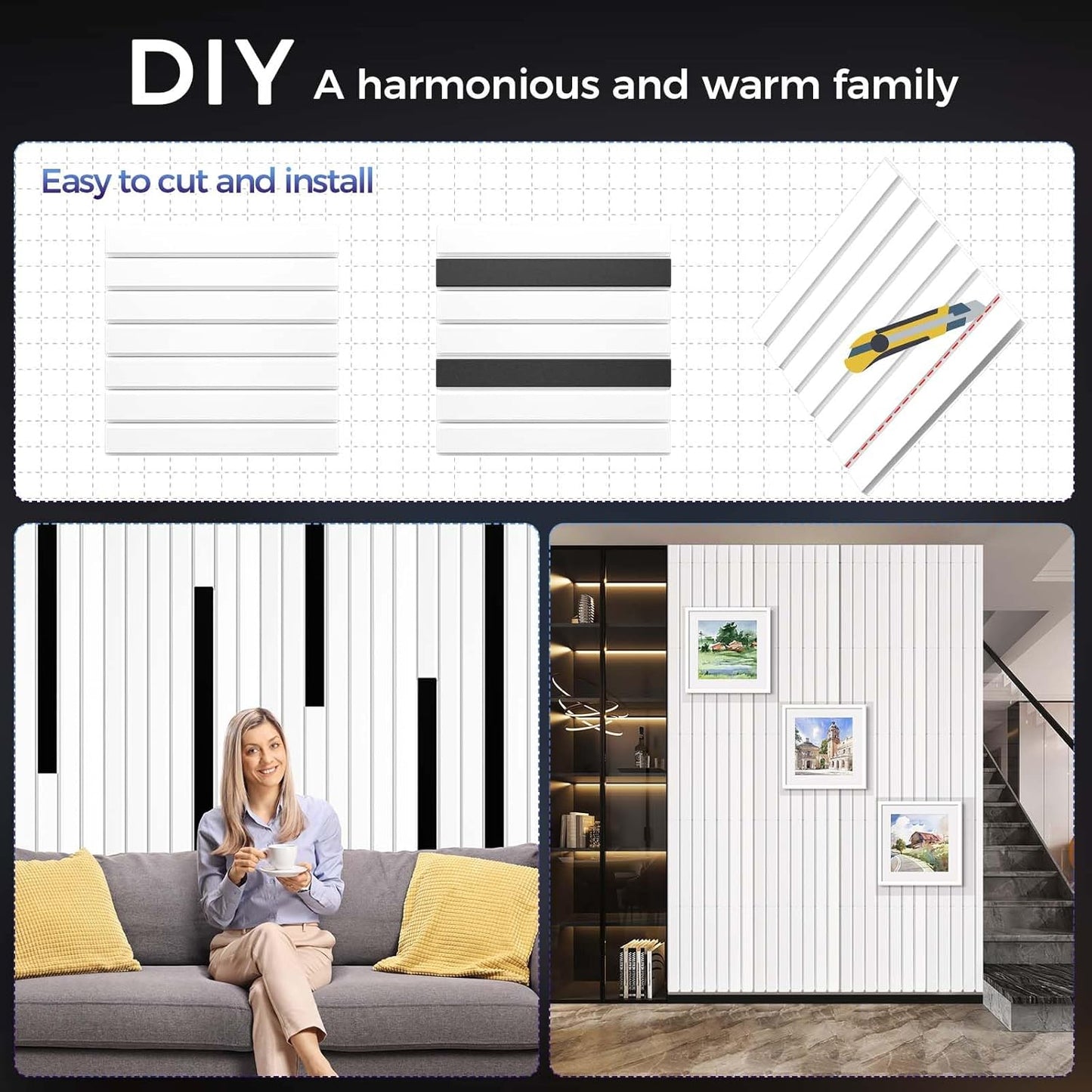 6 Pack Large Fold Soundproof Wall Panels, 24 x 12 x 0.47 in Sound Proof Foam Panels for Walls, 1.2lb/ft³ High Density, Thicker 0.47in, Acoustic Panels, Sound Dampening Panels White