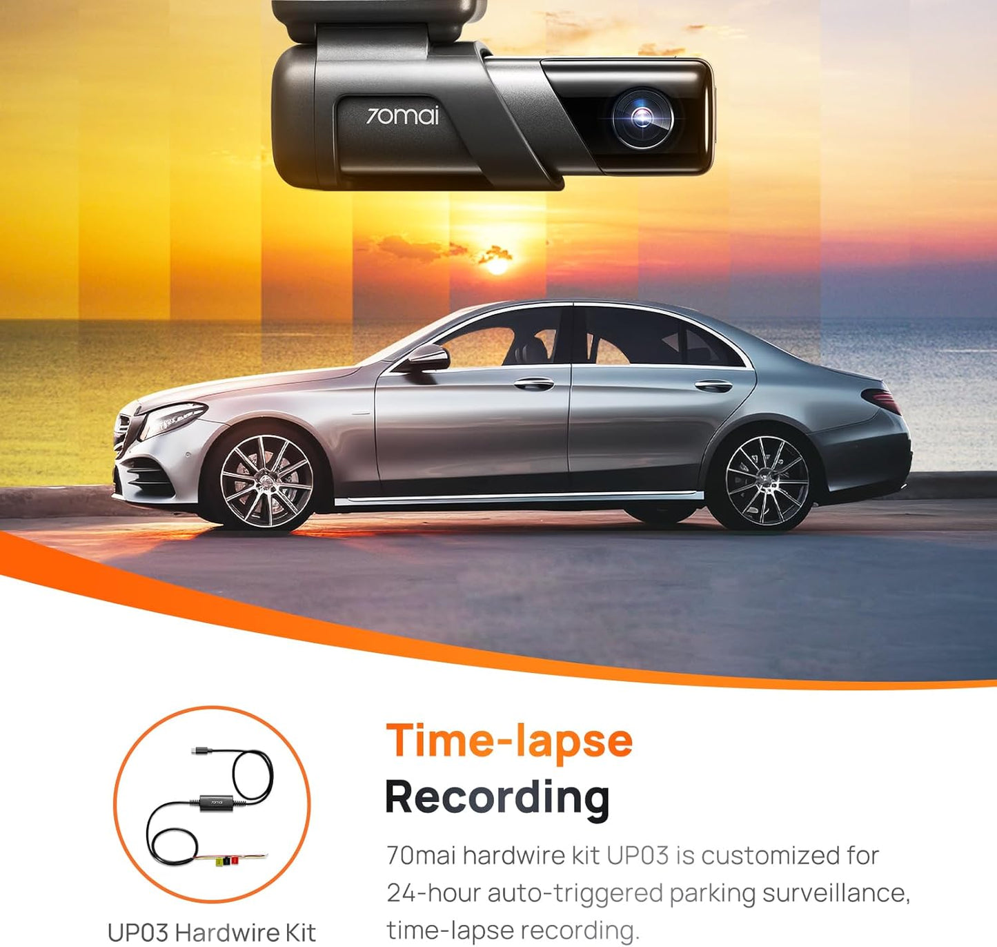 70mai Dash Cam M500, 2.7K Dash Cam Front, Dash Camera for Cars Built in eMMC 128GB, GPS, ADAS, Dashcam with HDR Night Vision,170° FOV, Parking Monitor, G-Sensor, Time-Lapse, App&WiFi, Voice Control