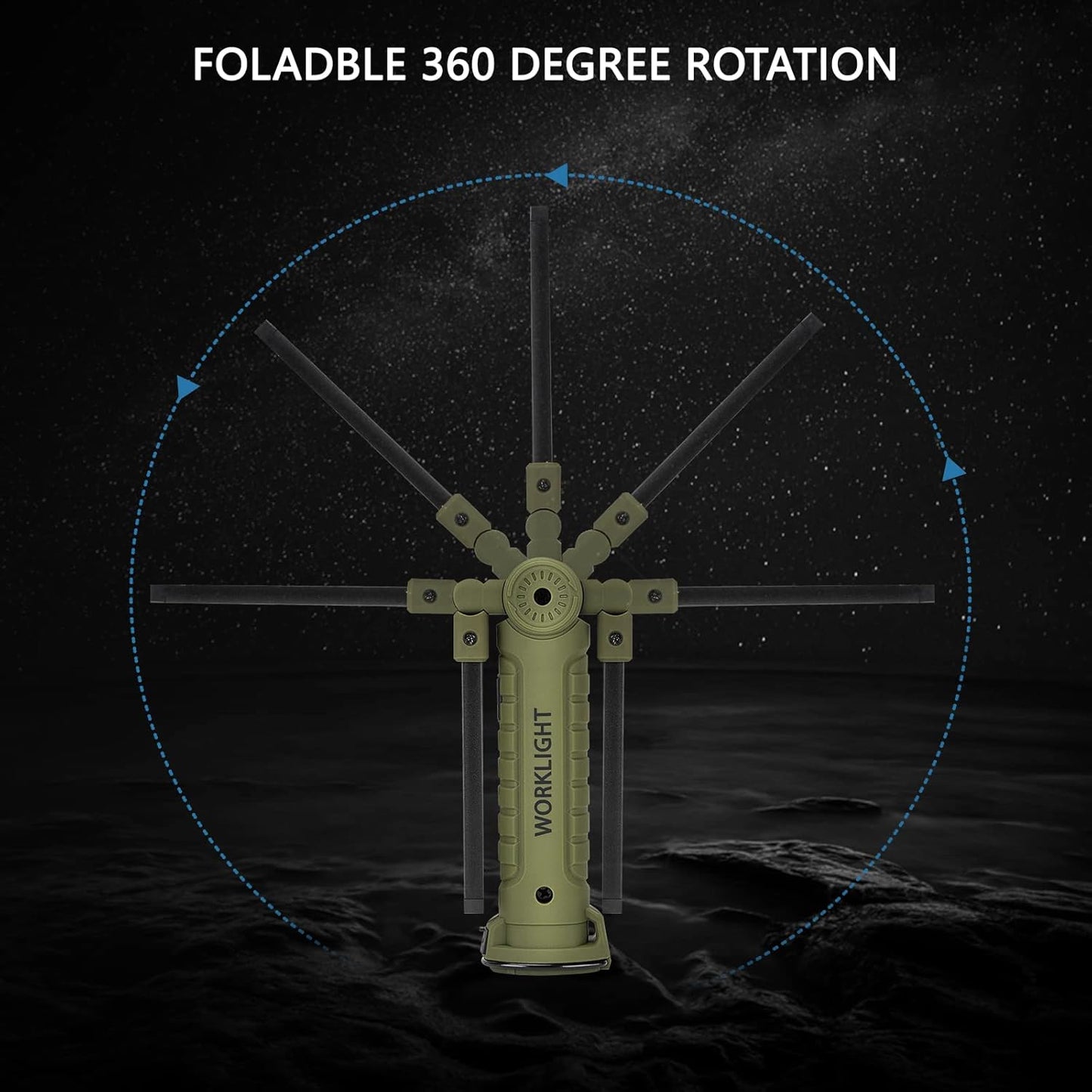 3 Pack Rechargeable LED Work Lights with Magnetic Base and 360° Rotation, 5 Modes for BBQ, Camping, Reading, and Car Repair