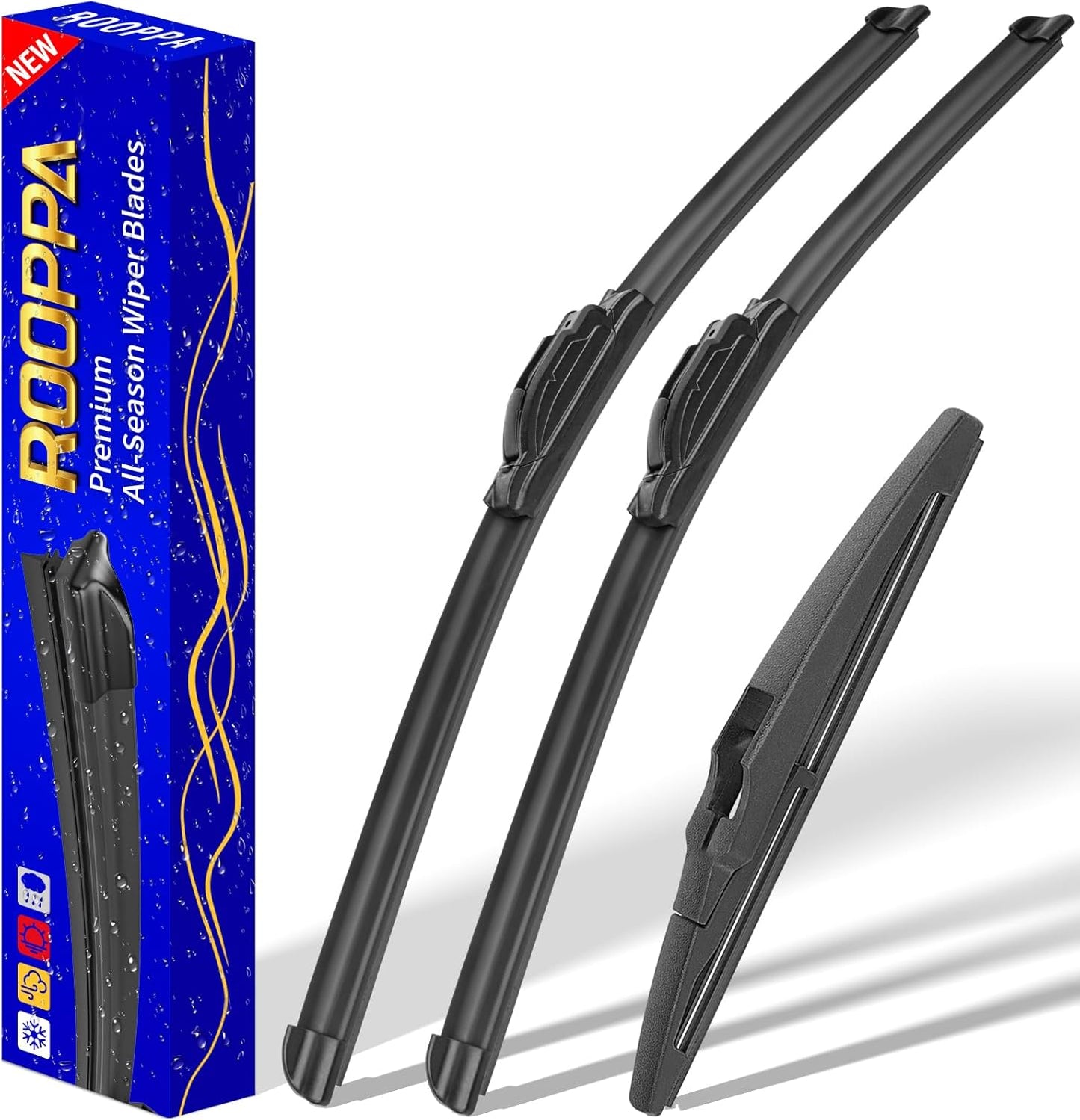 3 wipers Replacement for 2016-2021 Chevrolet Chevy Spark, Windshield Wiper Blades Original Equipment Replacement - 24"/14"/8" (Set of 3) U/J HOOK
