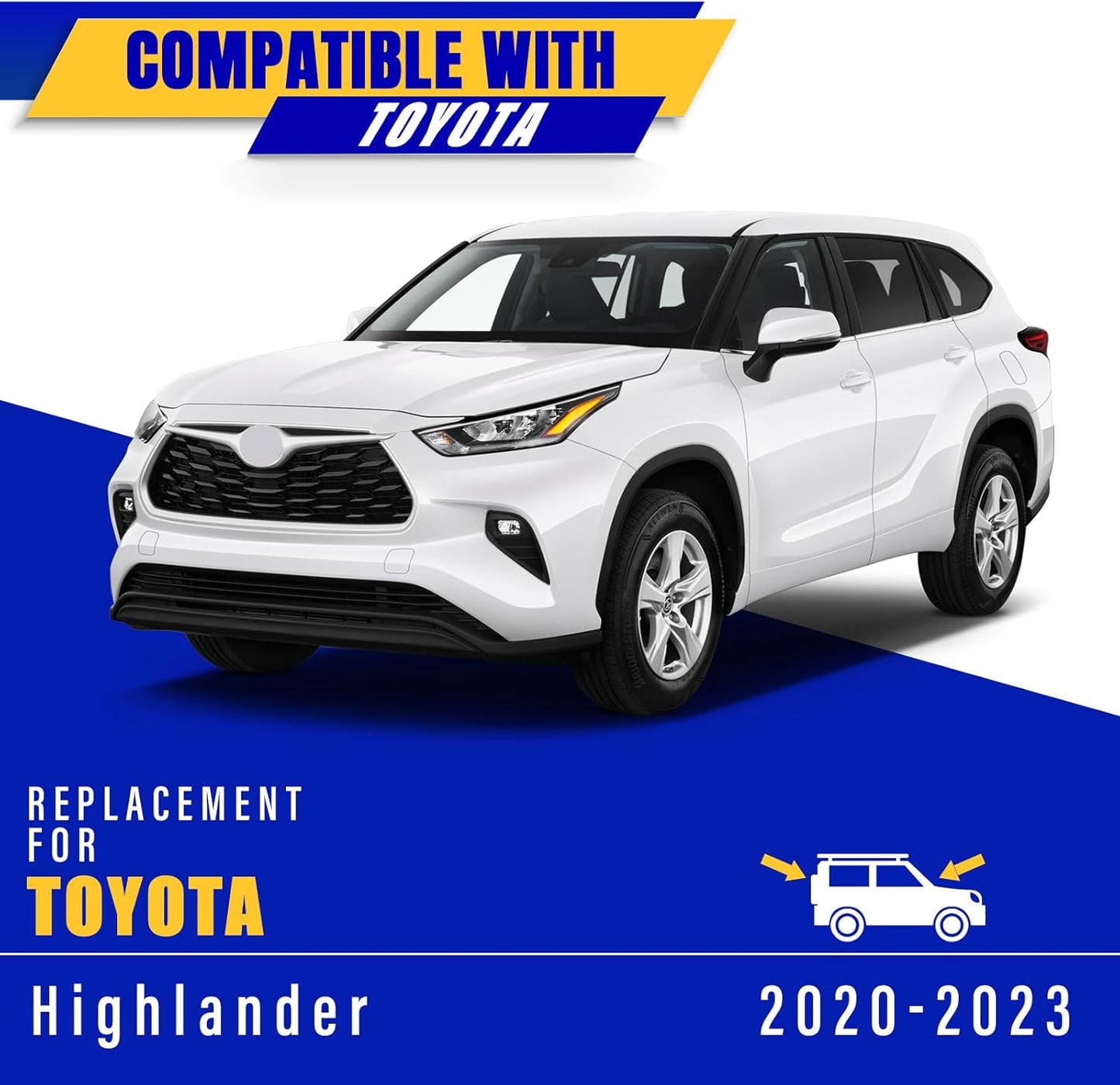 3 wipers Replacement for 2020-2022 2023 Toyota highlander, Windshield Wiper Blades Original Equipment Replacement - 26"/18"/10" (Set of 3) U/J HOOK