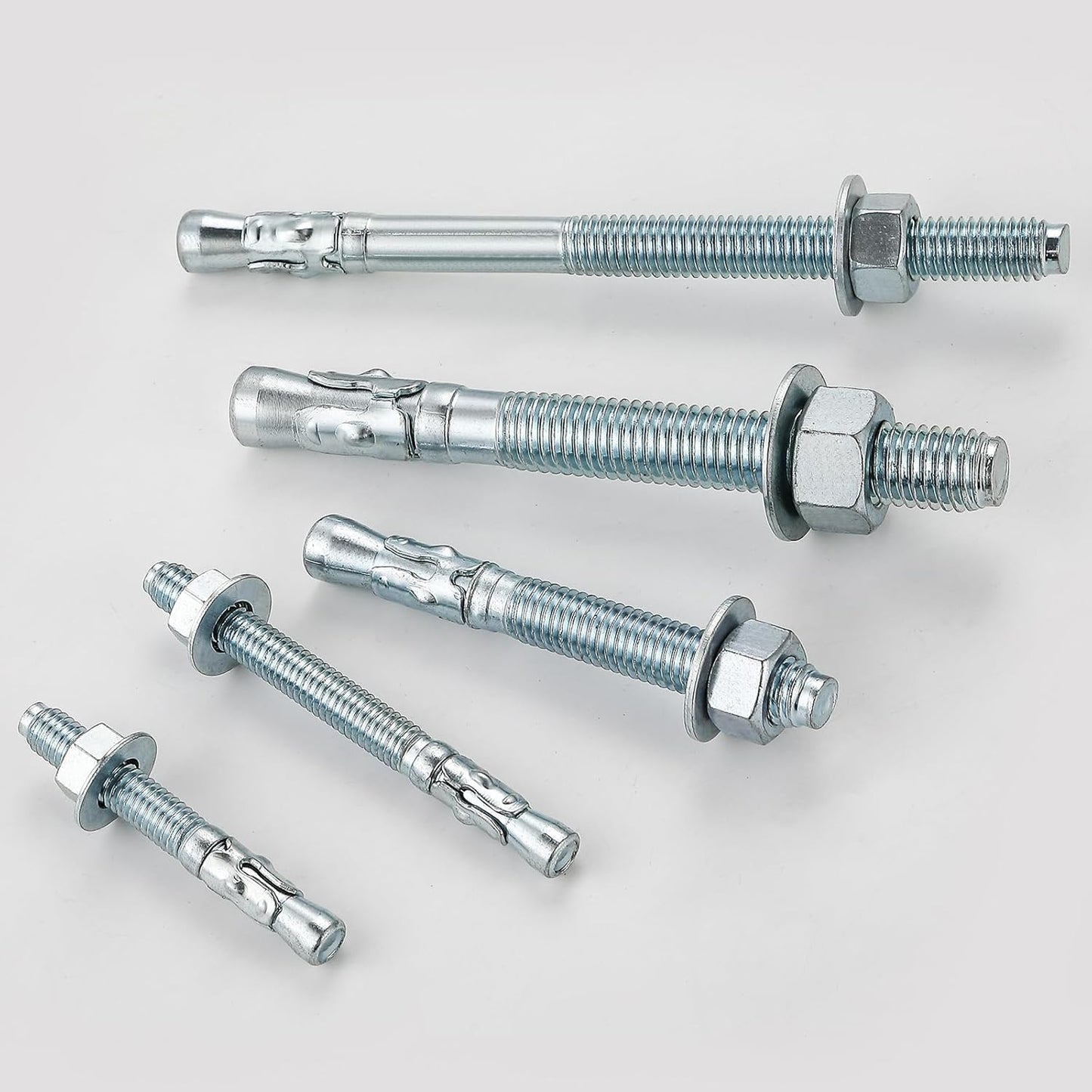 1/2x10 10Pcs Inch Standard Fasteners for Heavy-Duty Zinc Wedge Anchors for Cement and Concrete