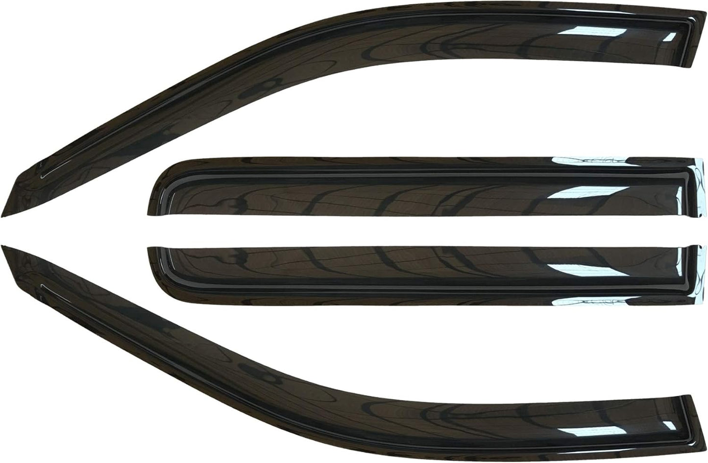 4pcs Outside Mount Style Sun Rain Guard Durable Side Window Wind Deflectors Dark Smoke Vent Window Visors Compatible with 07-20 Tundra Double/Crew Cab with 2 Half Size Rear Doors