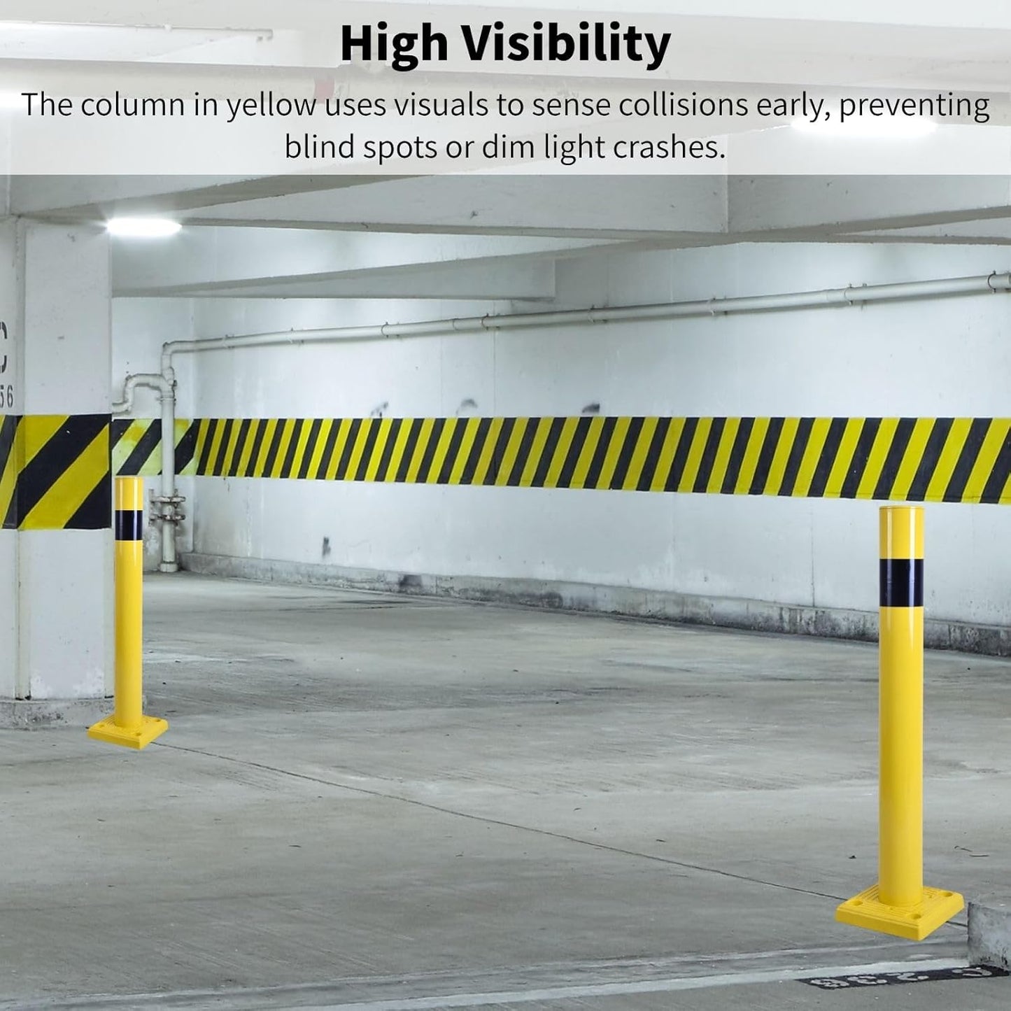 4 Pack 4" Diameter SpringBack Safety Bollard Post with 4 Anchor Bolts for Parking Garage, Warehouse, Driveway & Outdoor Use (36"H 4Pack)