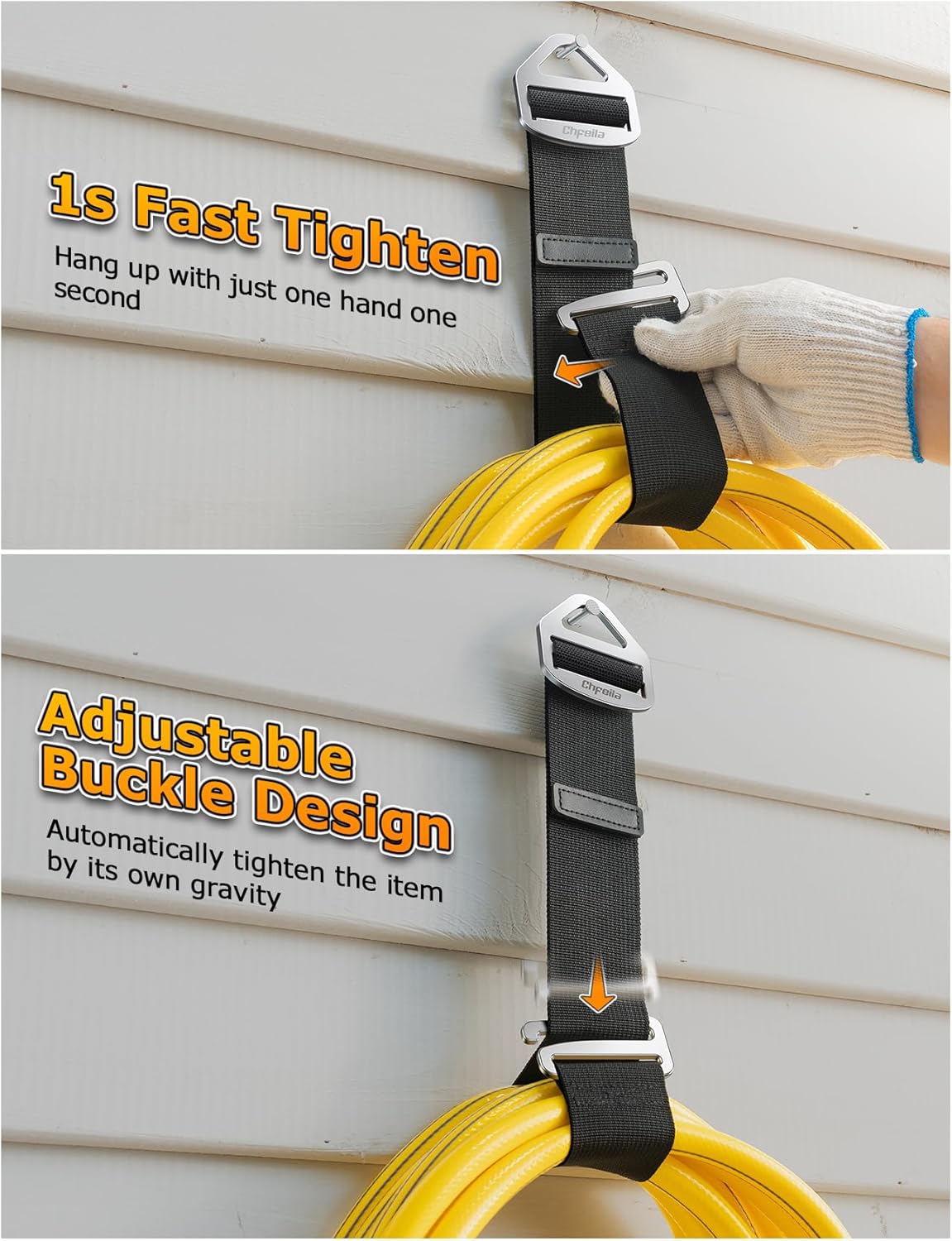 10 Pack One Hand Operation [1s Tighten by Gravity] Adjustable Extension Cord Organizer Holder, Hose Rope Storage Straps Wrap for RV Shed Workshop Garage Organization, Gadgets Tools Gifts for Dad Men