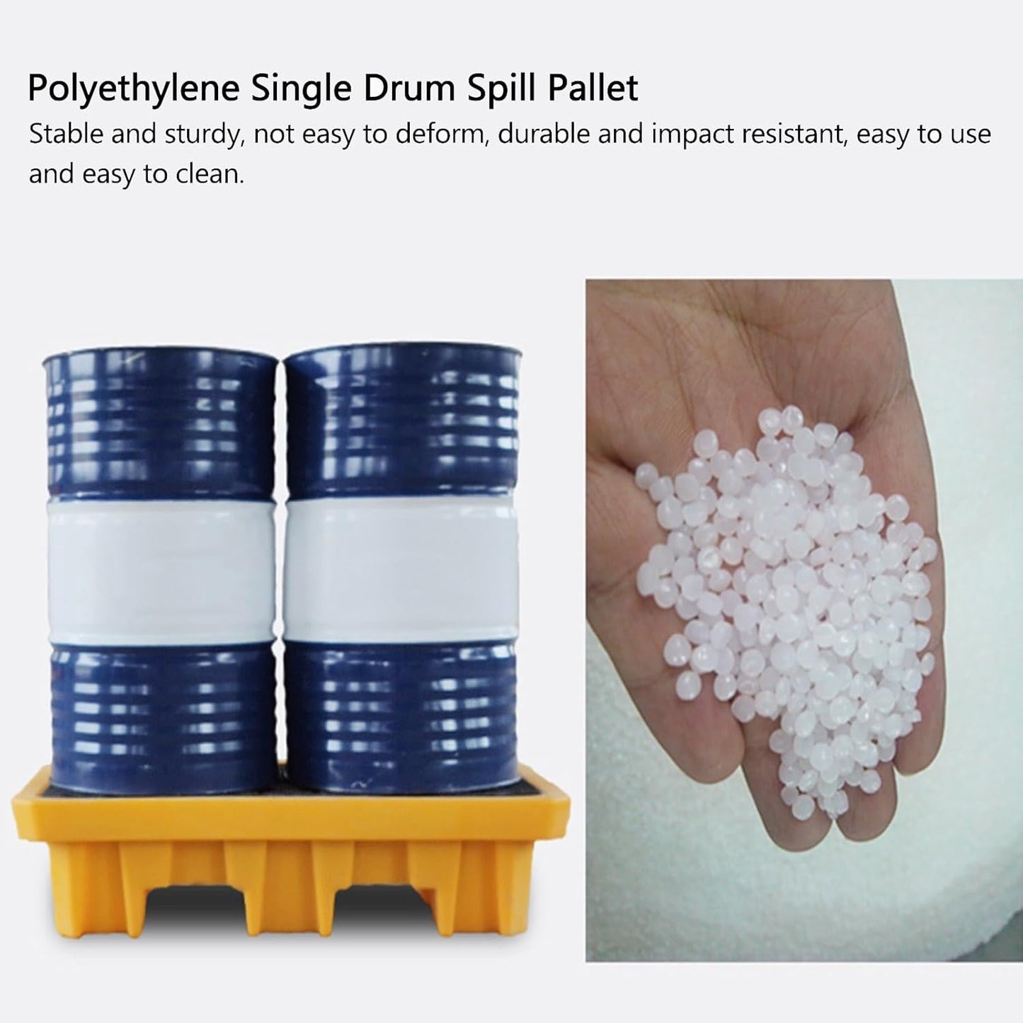 2 Drum Containment Spill Pallet, Polyethylene Low Profile Paint Bucket Tray, Industrial Garage Storage Detachable Shipping Leakproof Platform (Color : Yellow-5 Pack, Size : 26.2"x14.2"x4.7"