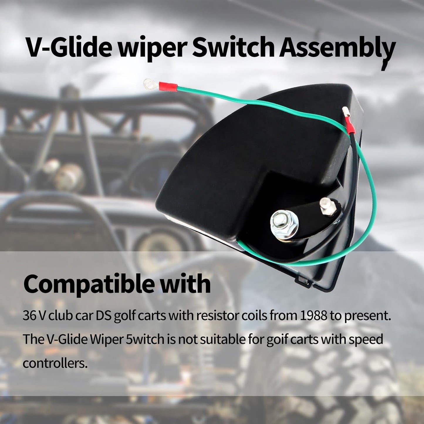 1016140 Golf Cart V-Glide Wiper Switch Assembly Compatible with Club Car DS 36V 1988-Up
