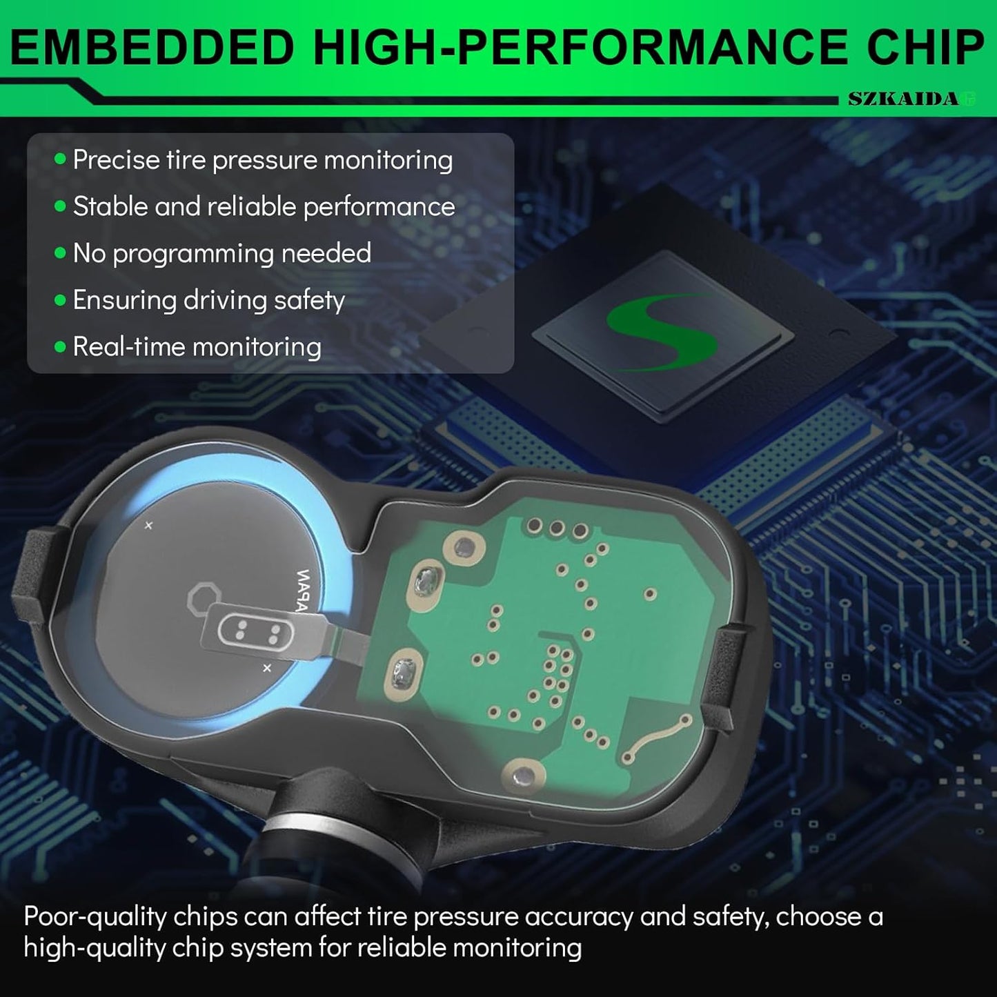 433MHz TPMS Sensors Pre-Programmed for:-Dodge Durango 2011-2015 Charger Challenger for:-Jeep Wrangler 2014-2019 Grand Cherokee for:-Ram 1500 2500 for:-Chrysler 300 OE#56029398AB