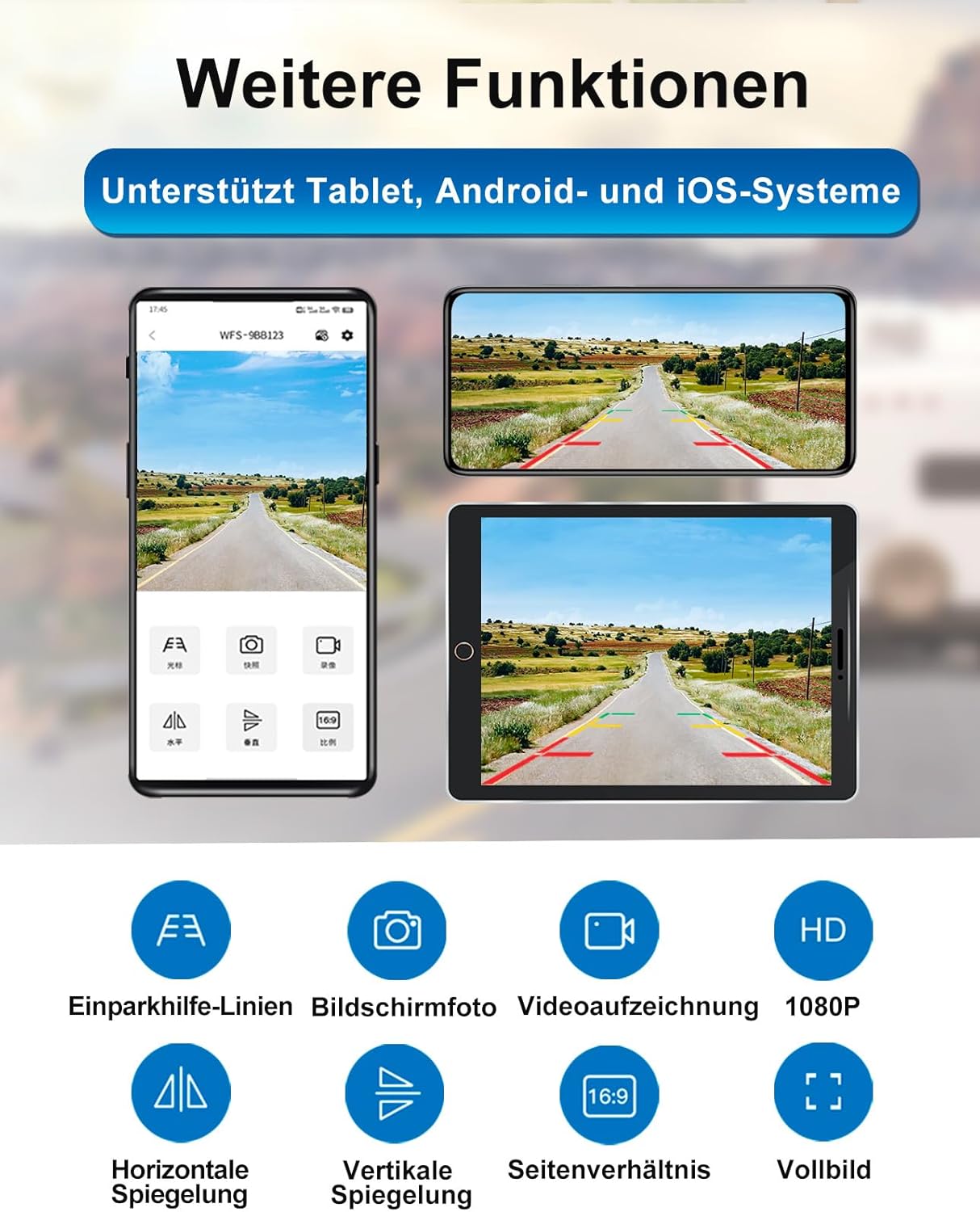 1080P Solar Wireless Backup Camera - Magnetic Hitch Rear Front Camera with Night Vision, 365-Day Standby, Waterproof, Rechargeable Battery for Horse Trailer RV Truck Car for Phone Pad Android