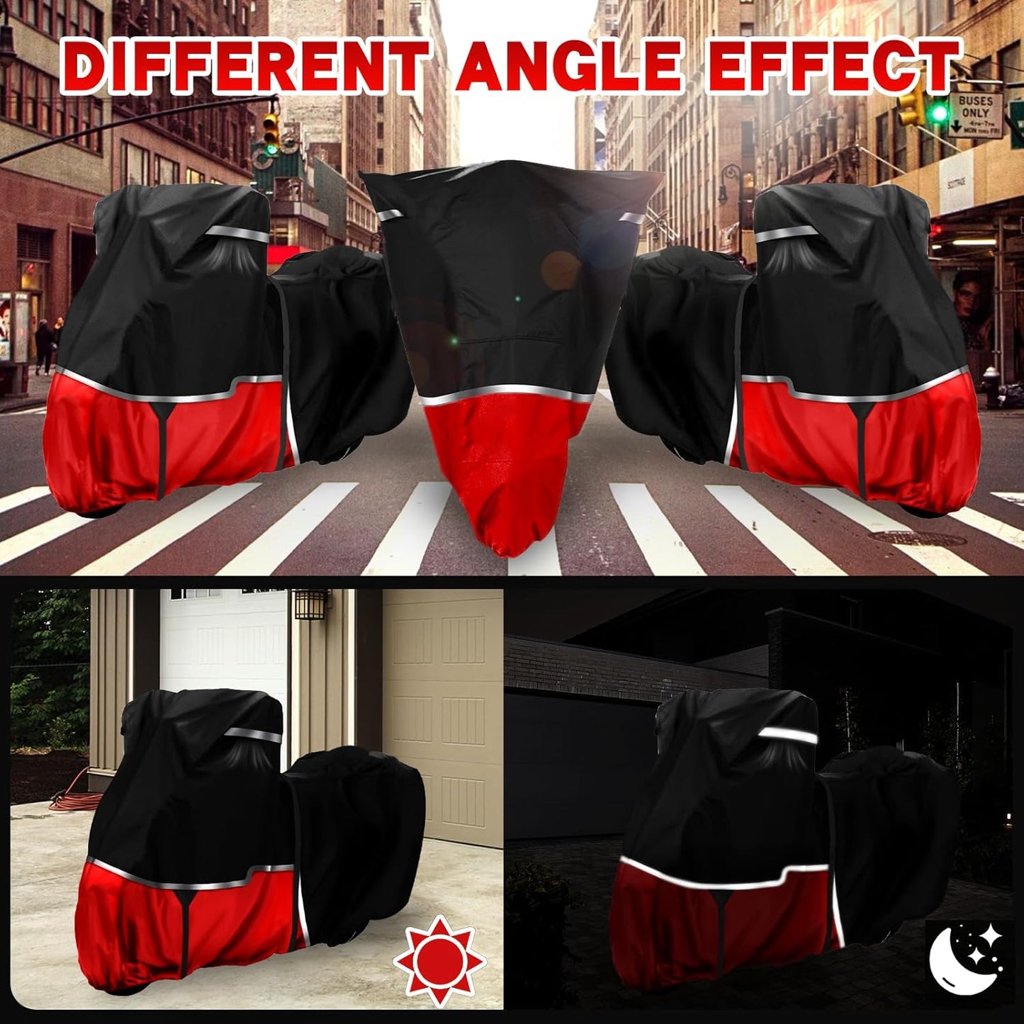 420D Motorcycle Cover Suitable for Honda Cruiser Rebel 300 500 1100 and Shadow 750/ Vtx 1300 /Fury Waterproof Motorcycle Cover Easy to Clean Tear-Resistant Suitable for Outdoor Protection