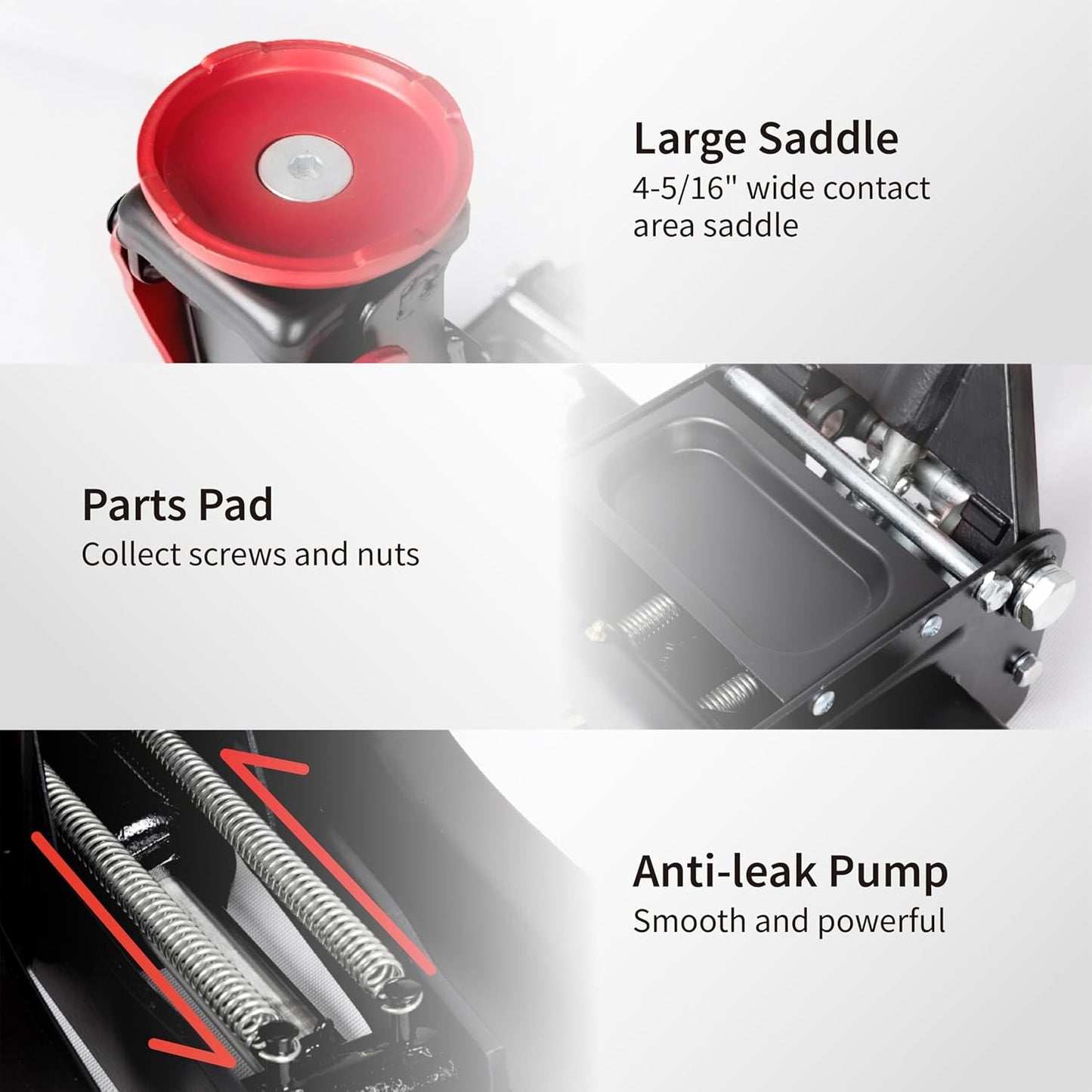 3-Ton (6600lbs) Low Profile Hydraulic Heavy-Duty Steel Floor Jack with Dual Pistons Quick Lift Pump, Home and Workshop Car Maintenance for Various Vehicles (Red, 3 Ton Low Profile)