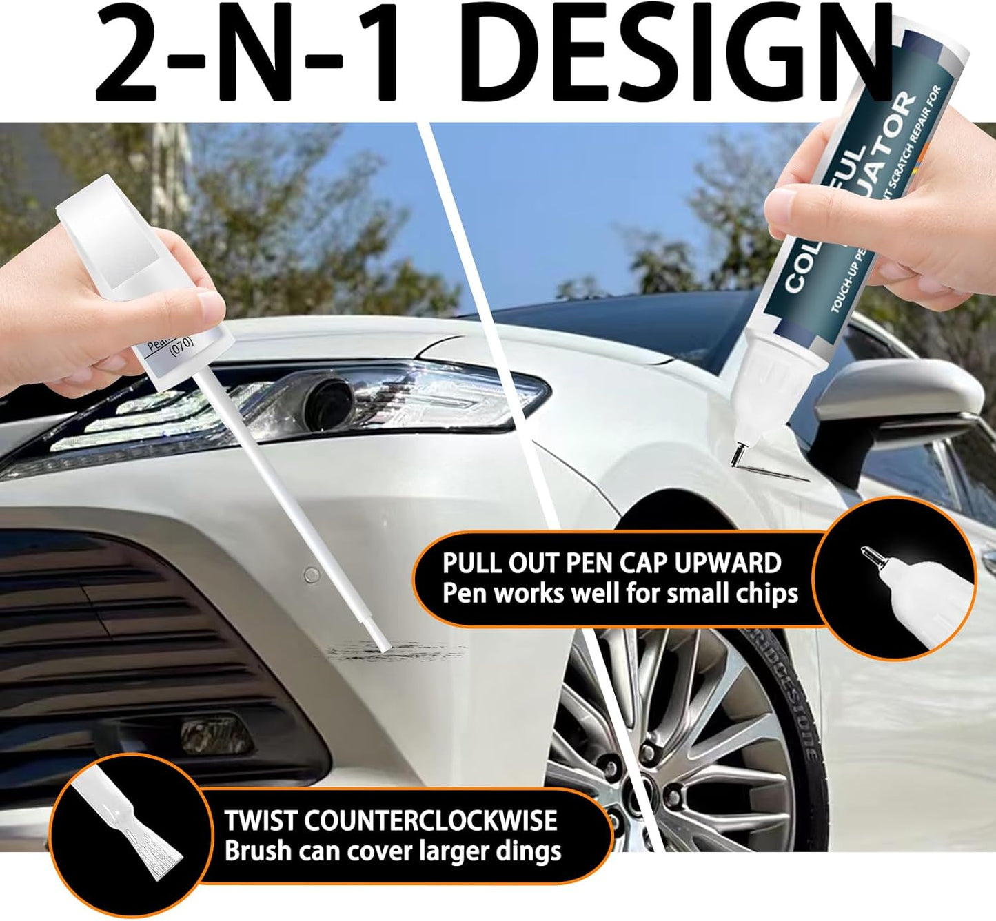 3T3 Ruby Flare Pearl Touch Up Paint for Toyota, Car Paint Pen Scratch Repair Two-In-One Touch Up Paint, Premium Car Scratch Remover for Deep Scratches