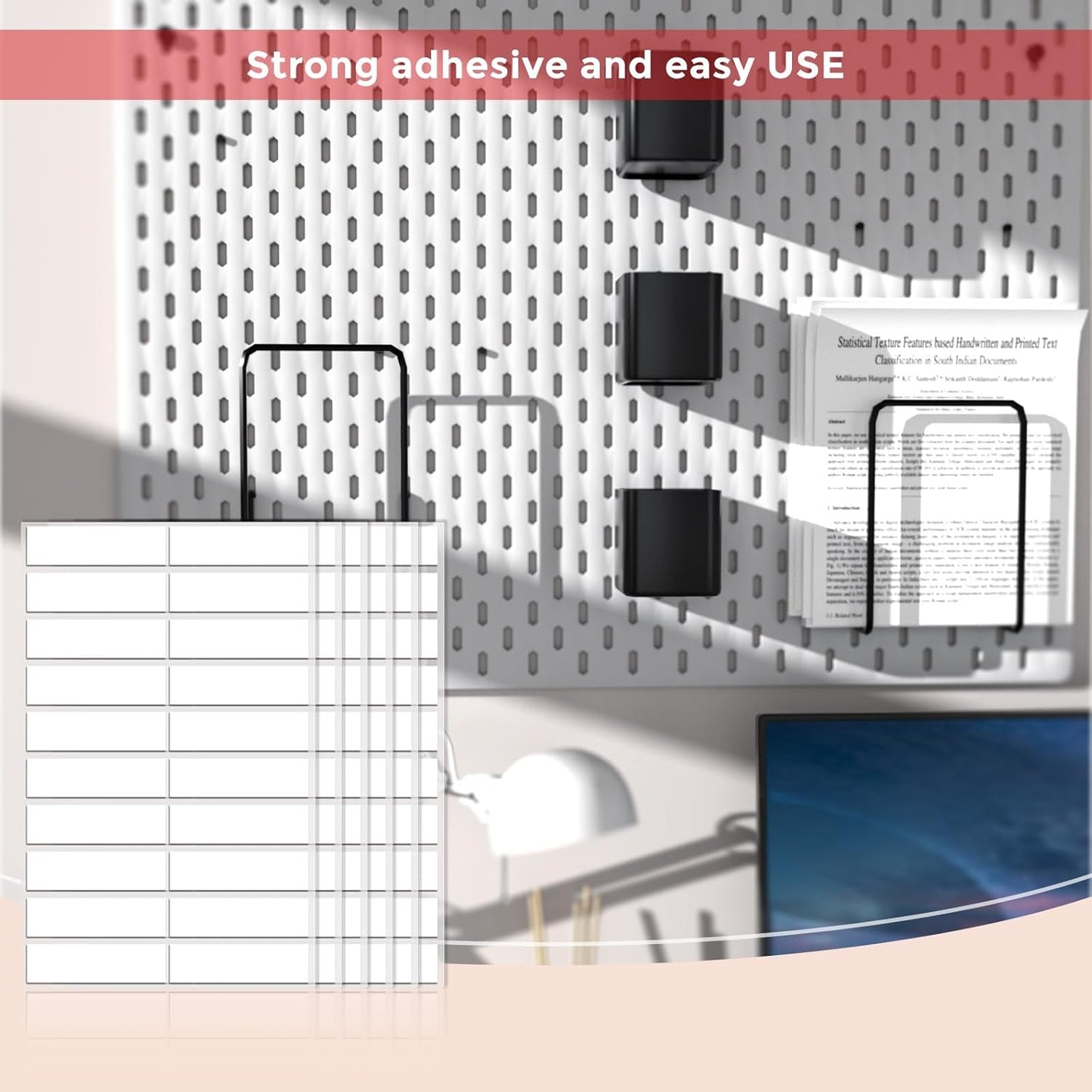 120pcs Adhesive Strips Double Sided Tape Wall Nano Sticky Dots Mounting Putty Two Sided Museum Putty Sticky Tack No Traces - Crafts Poster Decoration Picture Hanging Crafting Party - 0.8"*2.6" Strips