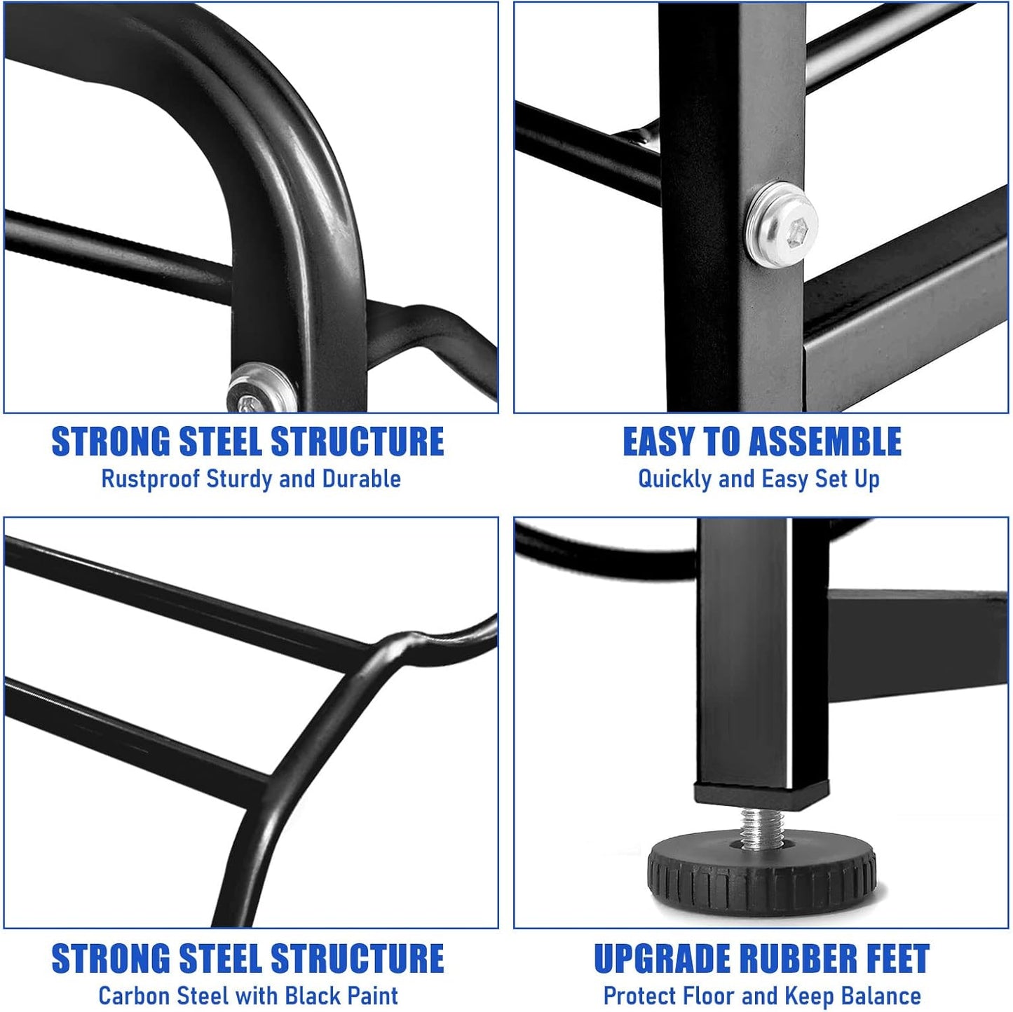 5 Gallon Water Jug Holder, 5-Tier Reinforced Carbon Steel Bottle Storage Rack for 10 Bottles - Cooler Organizer for Office, Family, Garages, Restaurant, Gym. Black