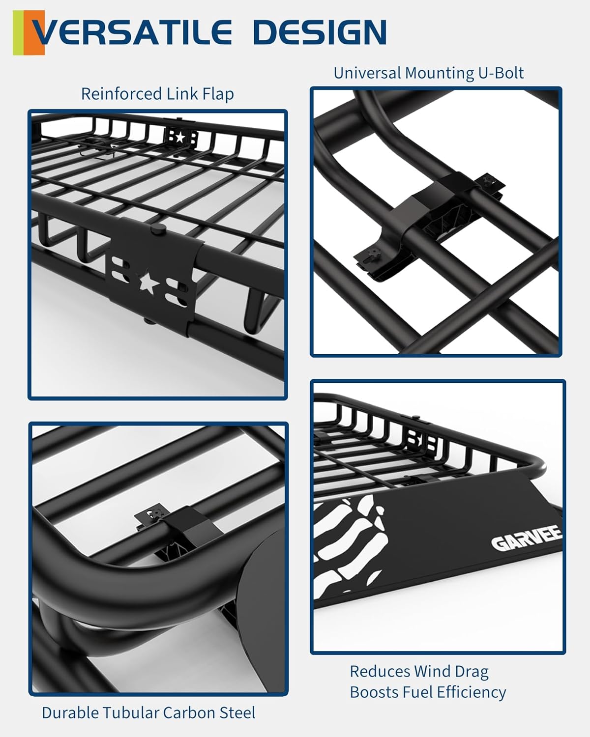 51" x 36" Universal Roof Rack Carrier Basket, 200 Lbs Capacity Car Cargo Rack with Extension Luggage Holder Basket Heavy Duty for SUVs, Trucks, Vehicles