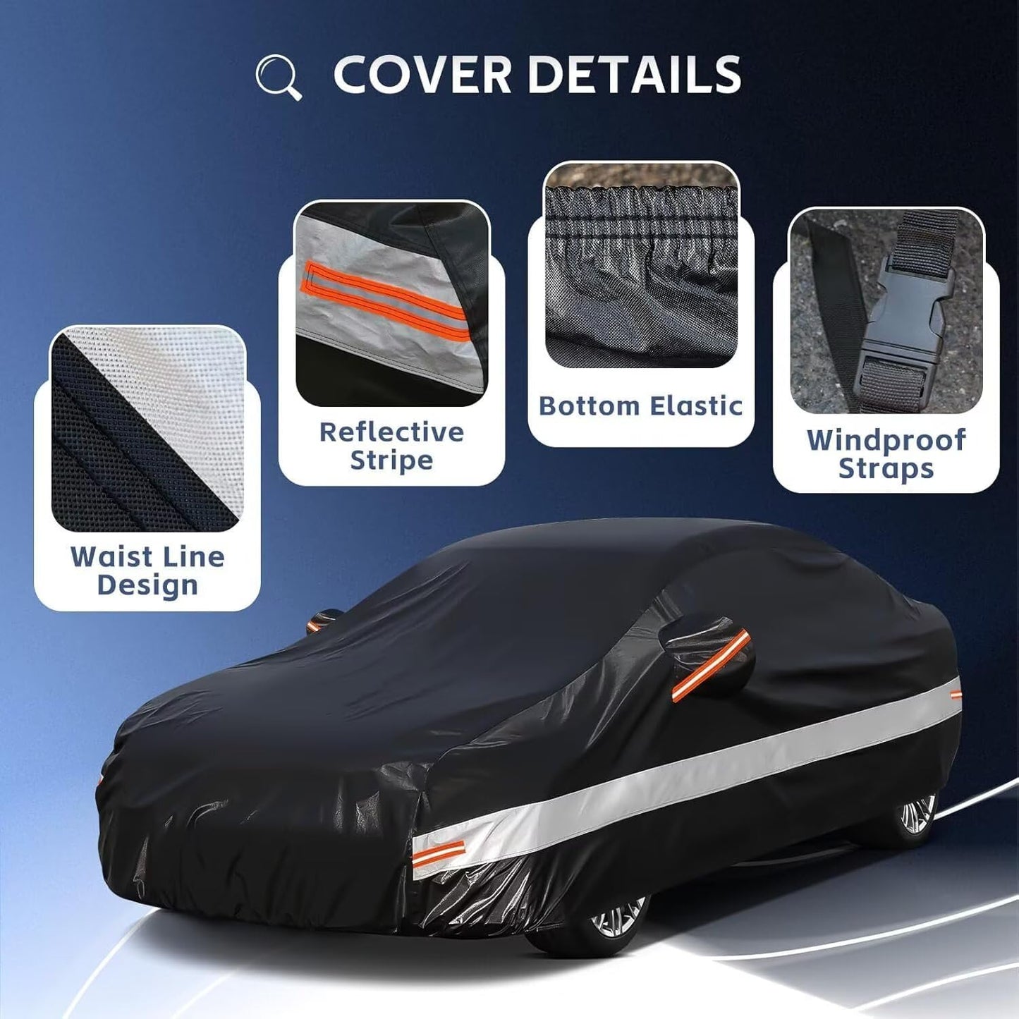 10 Layers Car Cover Custom Fit for BMW 3 Series 320i 328i 330i 335i M340i (2013-2025), Waterproof All Weather for Automobiles, Outdoor Full Cover Sun Dust Rain Protection with Cotton. Black
