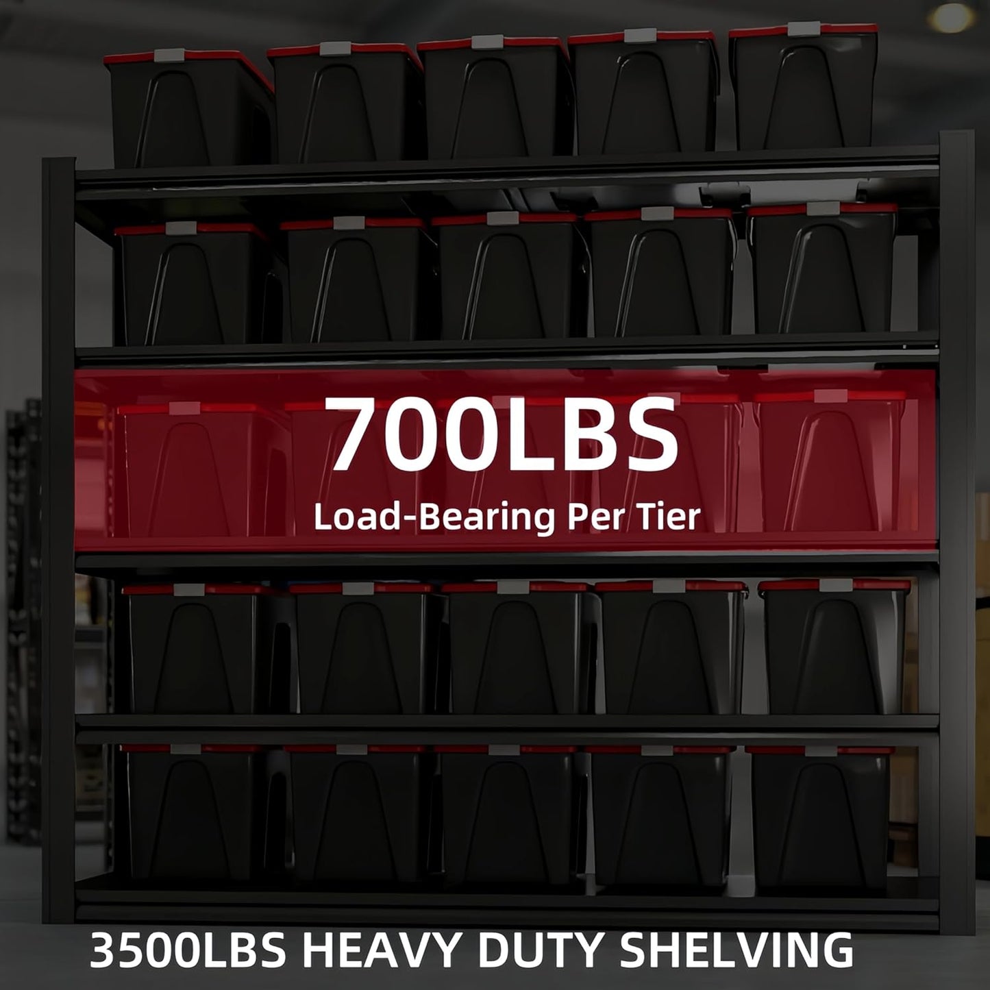 62" W x 24" D x 84" H Garage Shelving Heavy Duty Metal Shelving 3500LBS Storage Shelves Adjustable Metal Shelves for Storage Industrial Garage Shelves for Warehouse Basement